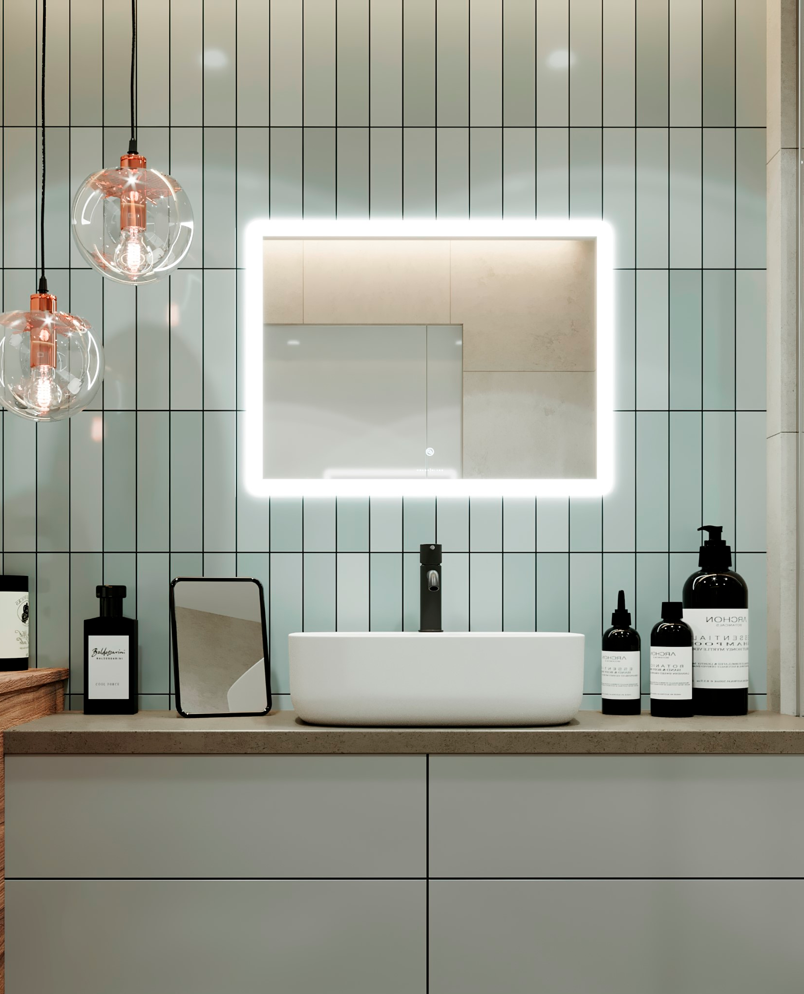 Изображение товара Зеркало для ванной Omega Glass Тип 2 SD932 с подсветкой 60x90 см прямоугольное