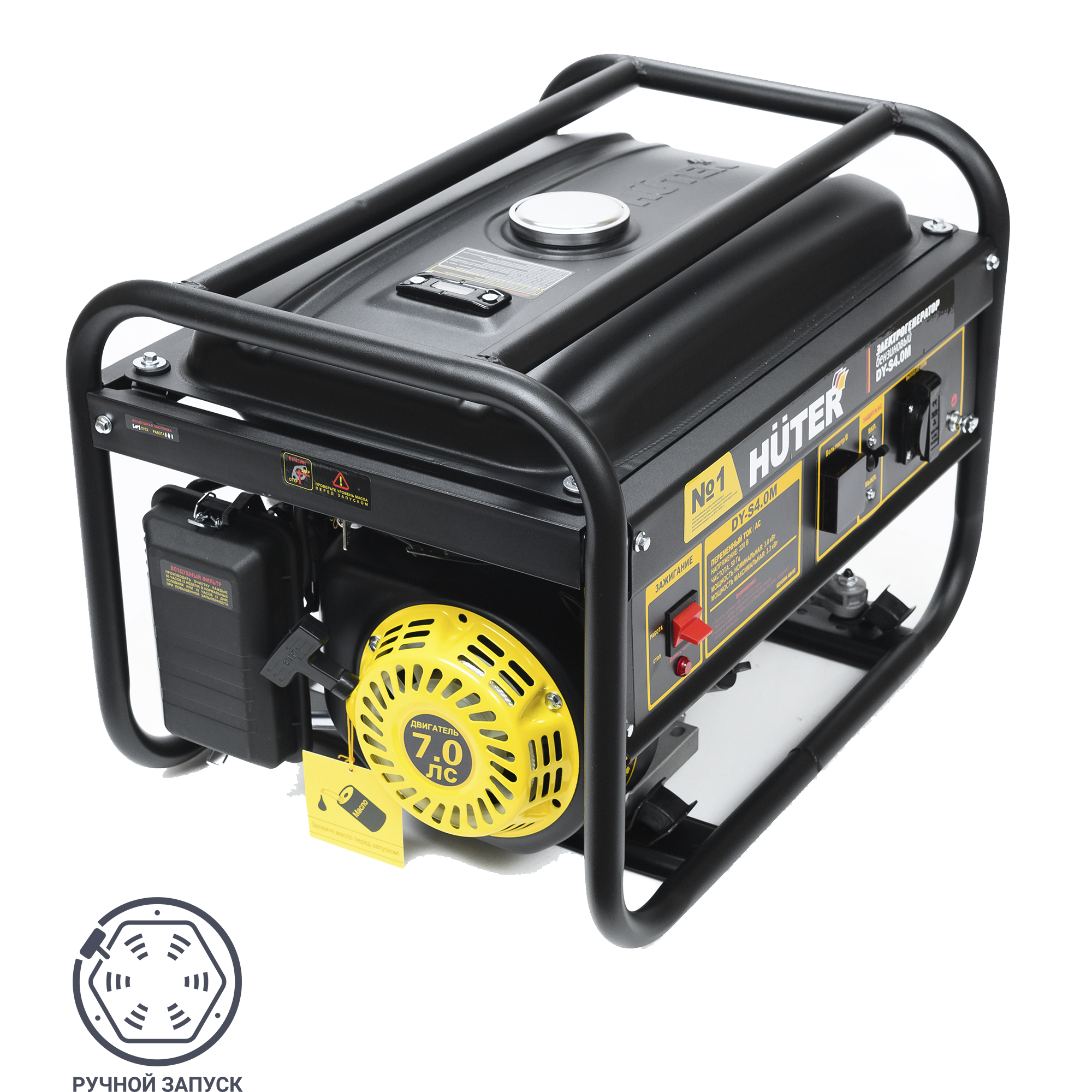Изображение товара Бензиновый электрогенератор Huter DY-S4.0M 3,3 кВт для дома и стройки