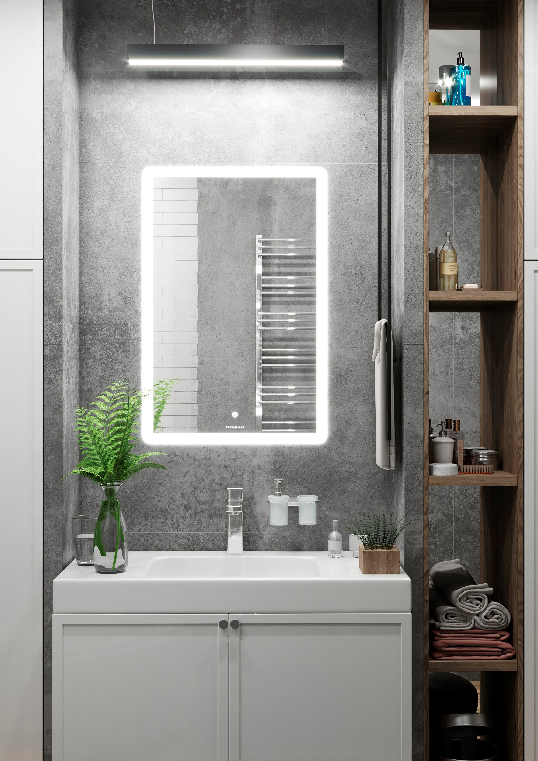 Изображение товара Зеркало для ванной Omega Glass Тип 2 SD652 с подсветкой 60x80 см прямоугольное