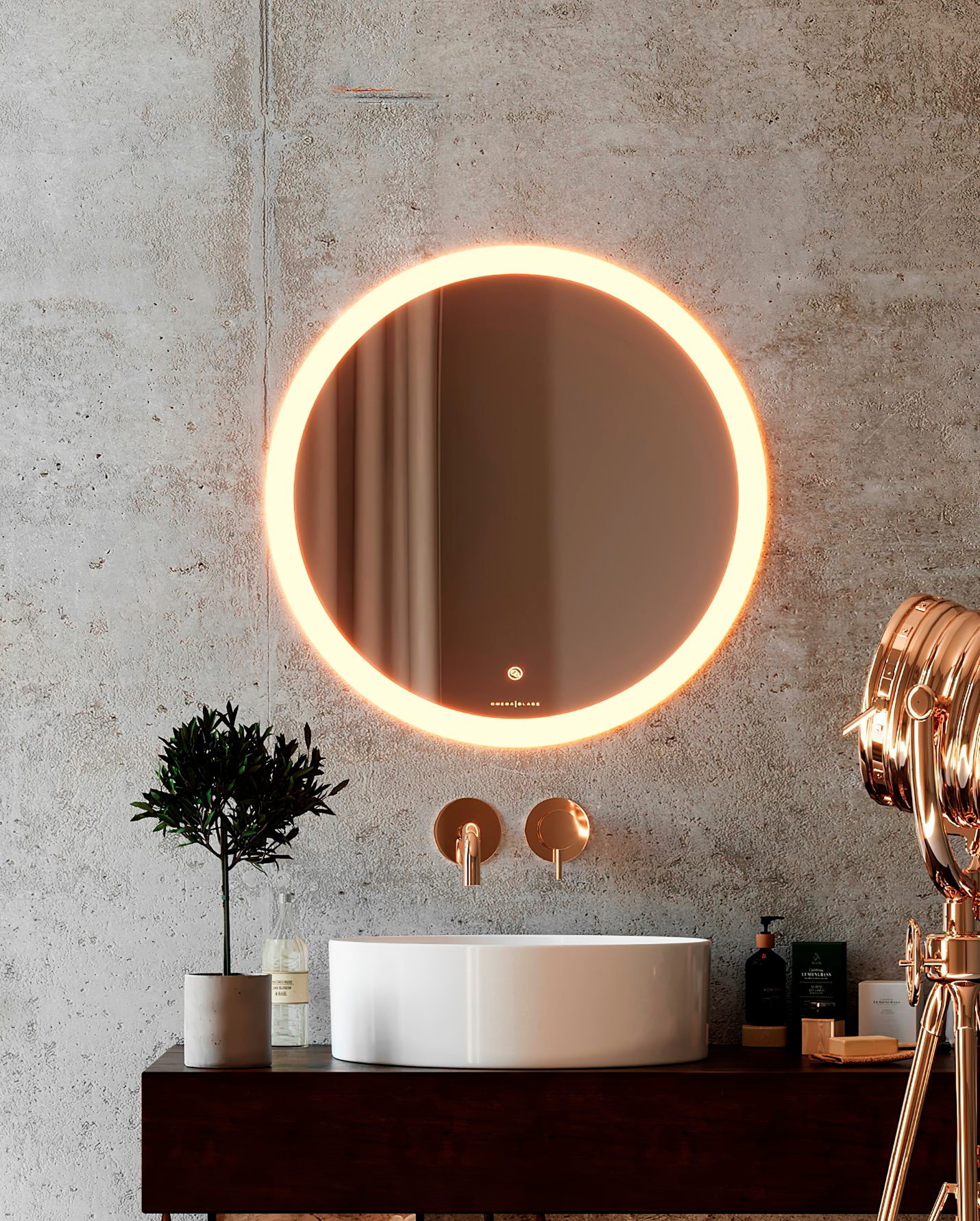 Изображение товара Зеркало для ванной Omega Glass Тип 4 SD644 с подсветкой 60 см круглое