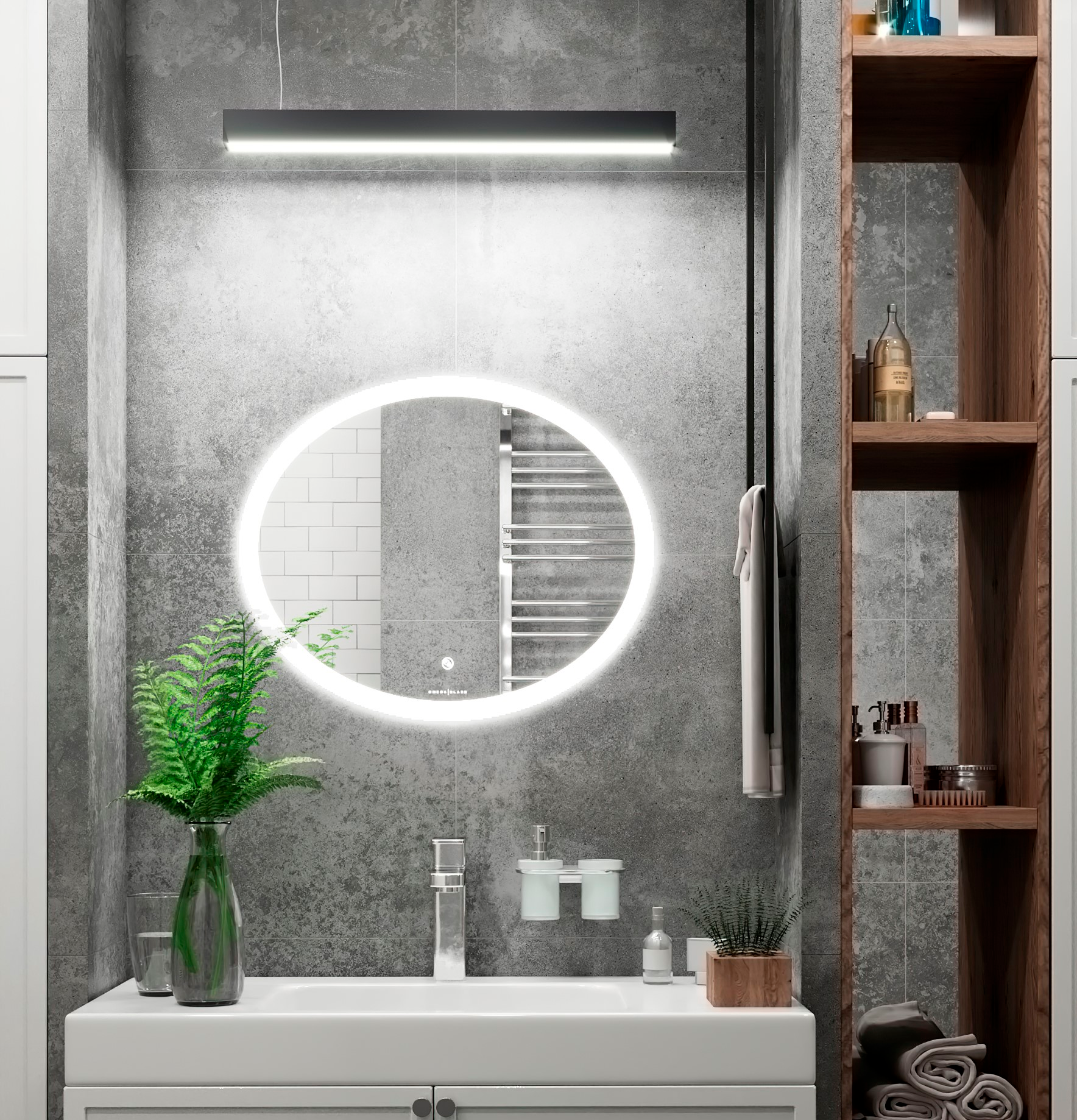 Изображение товара Зеркало для ванной Omega Glass Тип 2 SD942 с подсветкой 60x90 см овальное