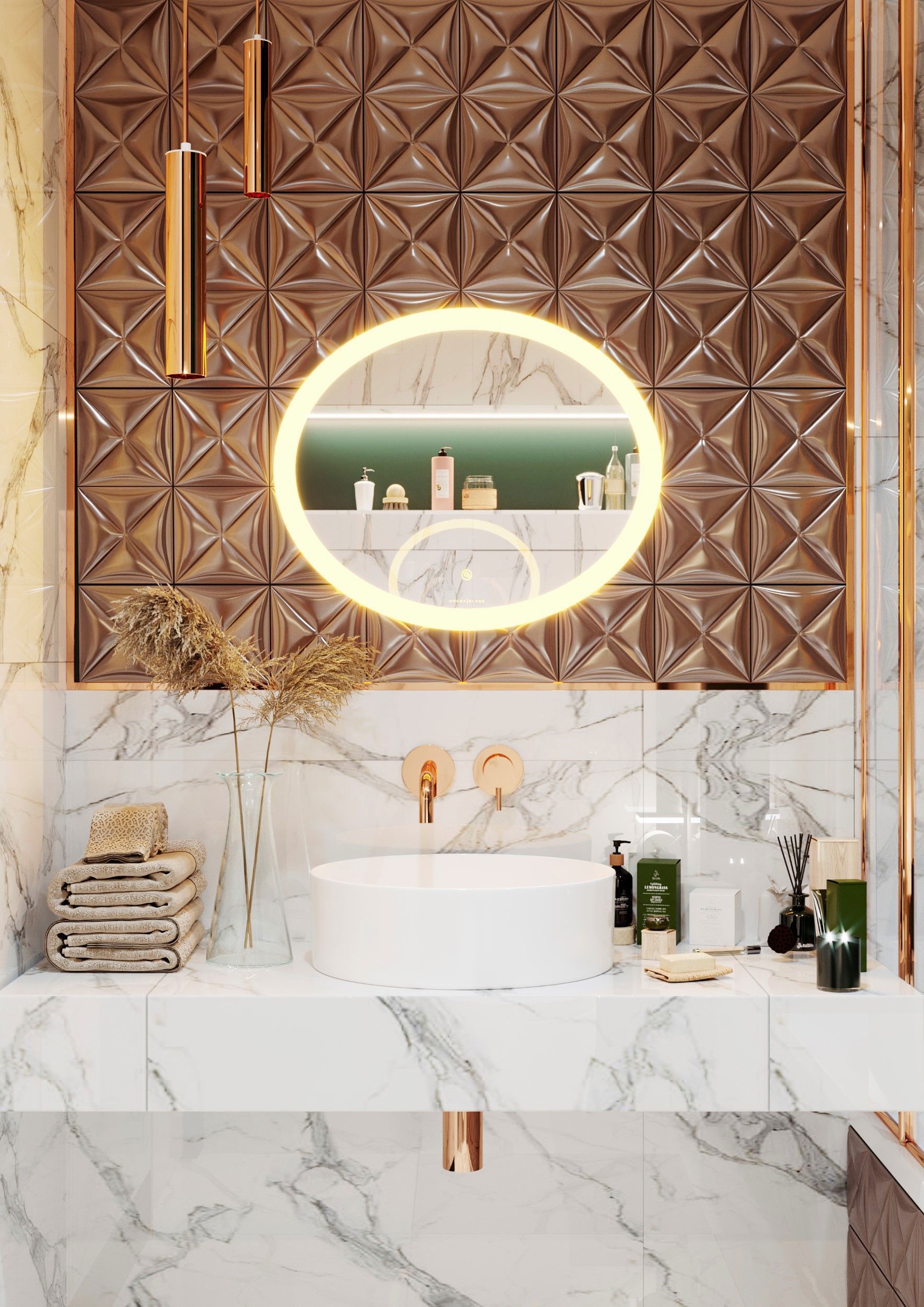 Изображение товара Зеркало для ванной Omega Glass Тип 3 SD353 с подсветкой 60x50 см овальное