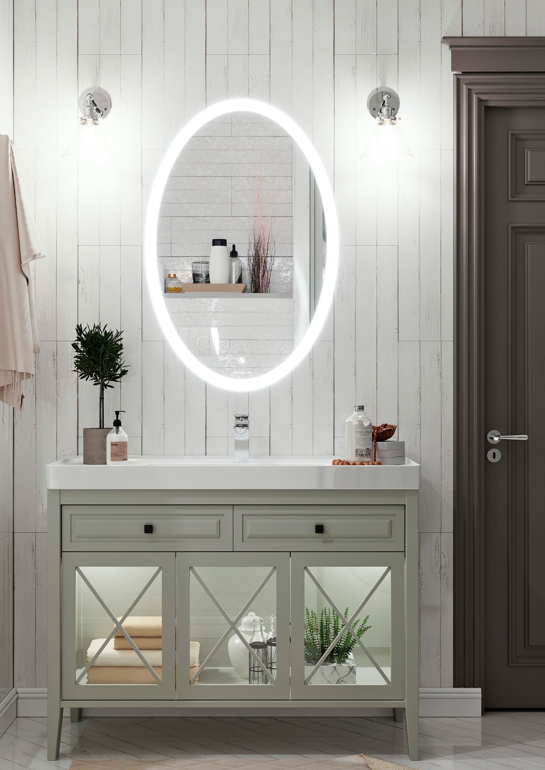 Изображение товара Зеркало для ванной Omega Glass Тип 1 SD95 с подсветкой 60x90 см овальное