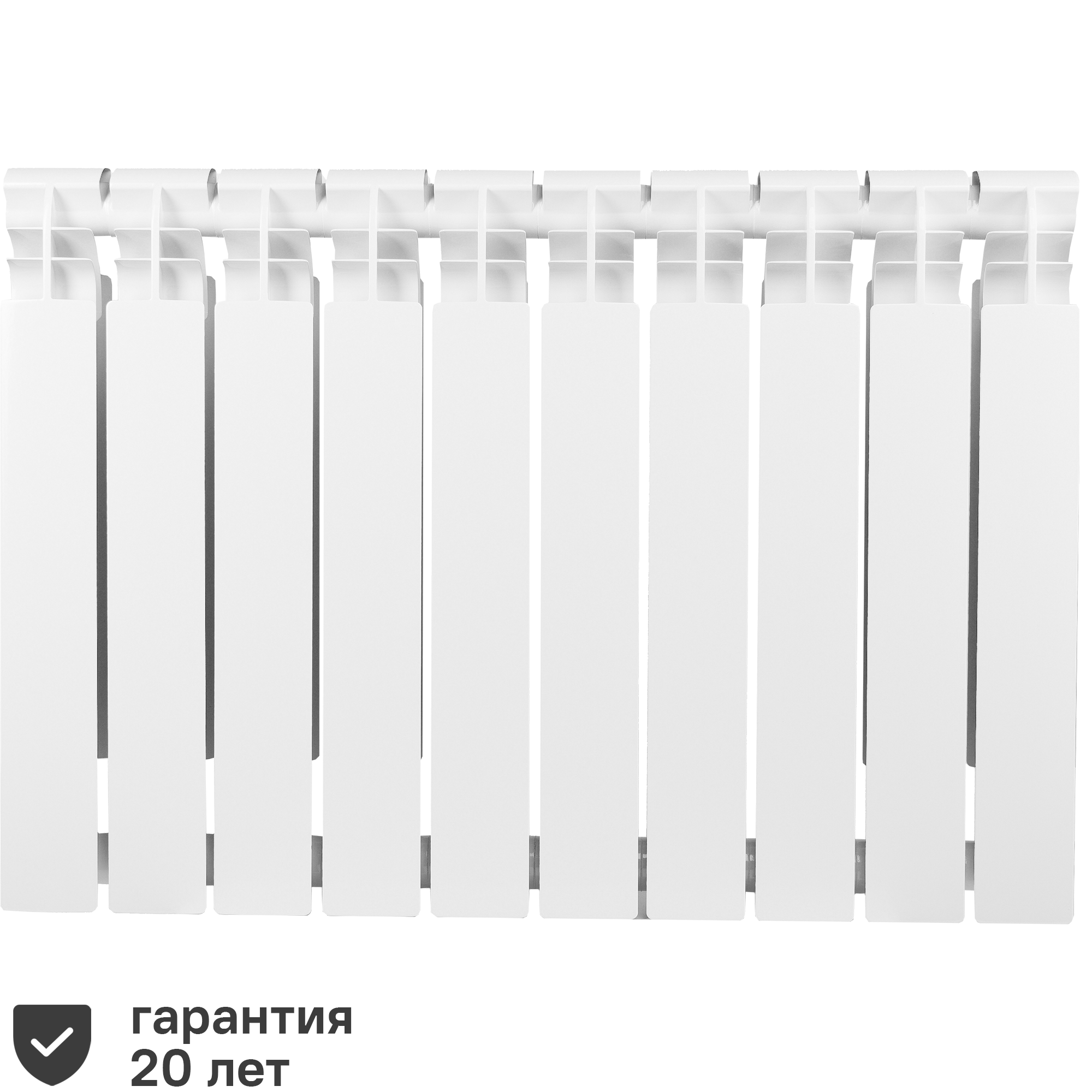 Изображение товара Радиатор секционный Тепломир Bimetal 500/100 10 секций боковое подключение биметалл белый