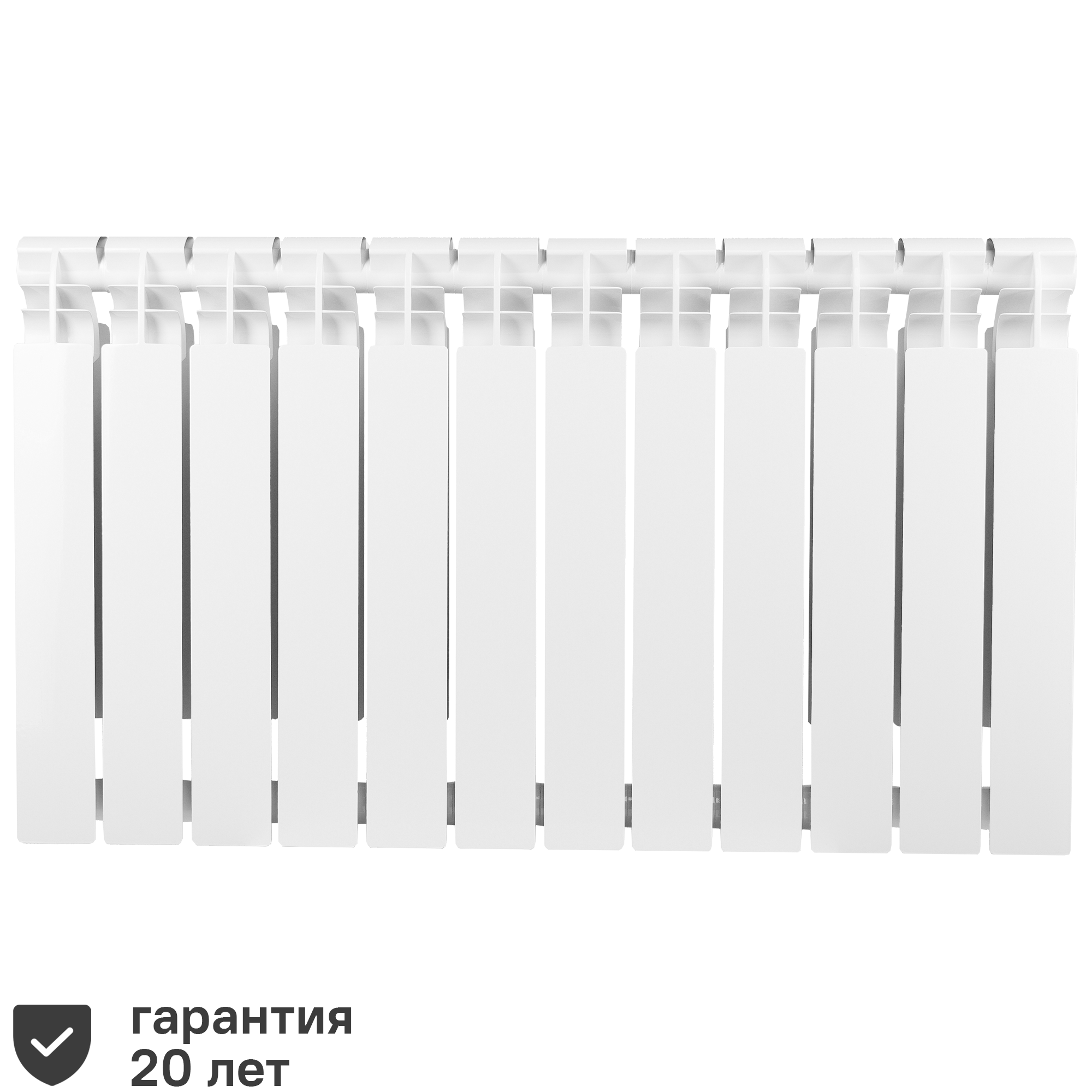 Изображение товара Радиатор секционный Тепломир Bimetal 500/100 12 секций боковое подключение биметалл белый