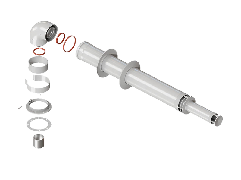 Изображение товара Комплект дымохода коаксиальный Royal Thermo D60/100 мм 1 м антилед