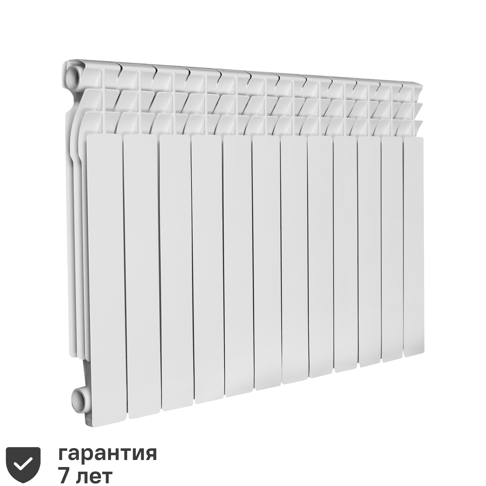 Изображение товара Радиатор секционный Oasis Aluminium 500/70 12 секций боковое подключение белый