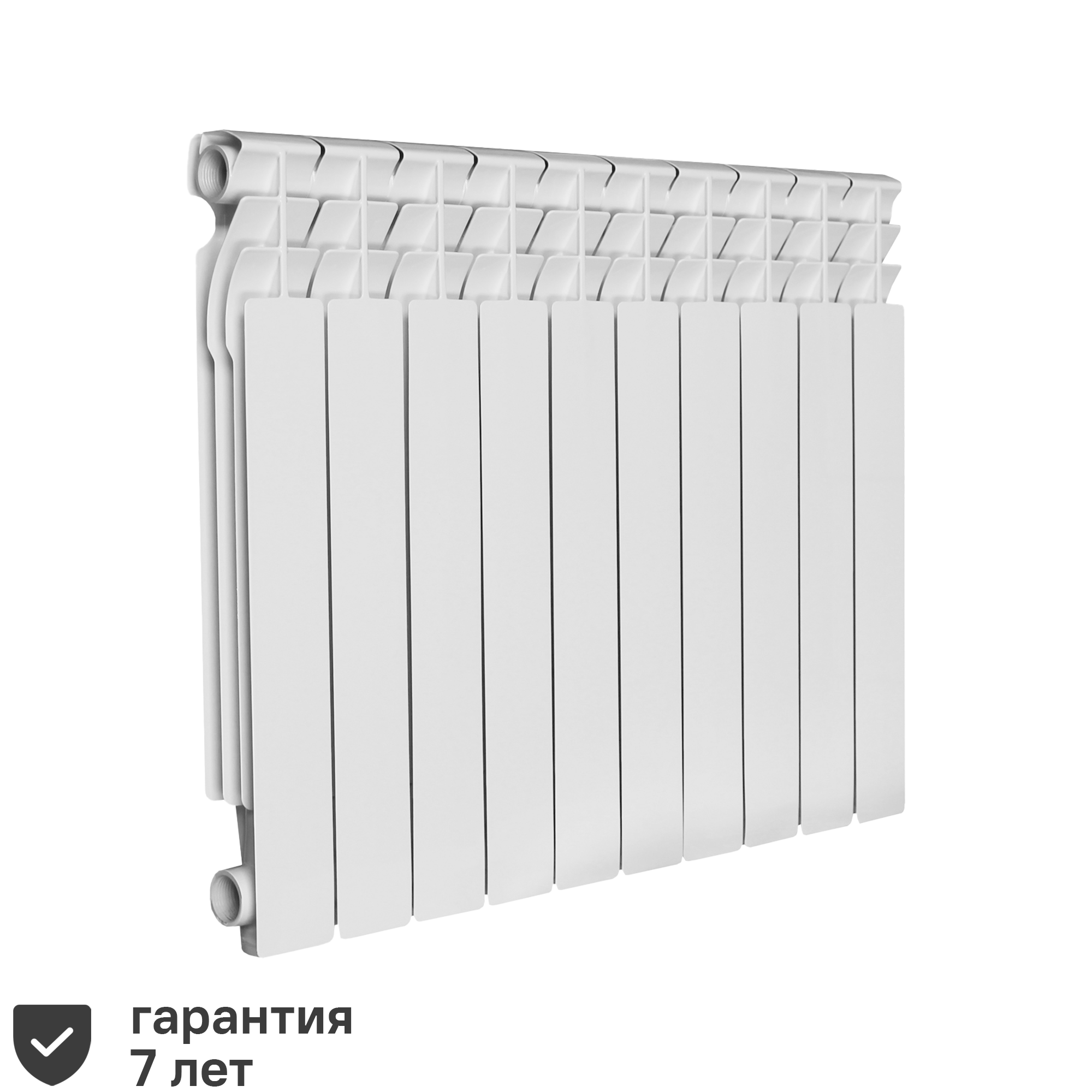 Изображение товара Радиатор секционный Oasis Aluminium 500/70 10 секций боковое подключение алюминий белый