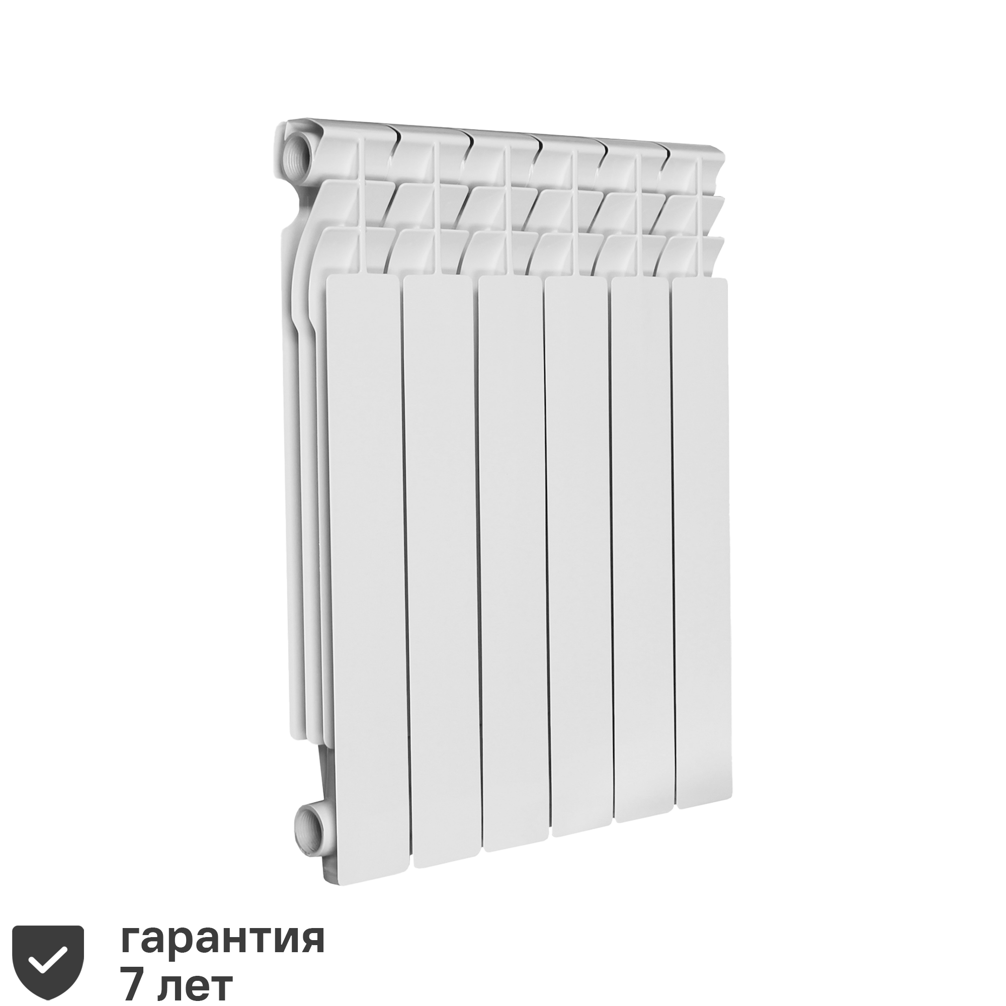 Изображение товара Радиатор секционный Oasis Aluminium 500/70 6 секций боковое подключение белый