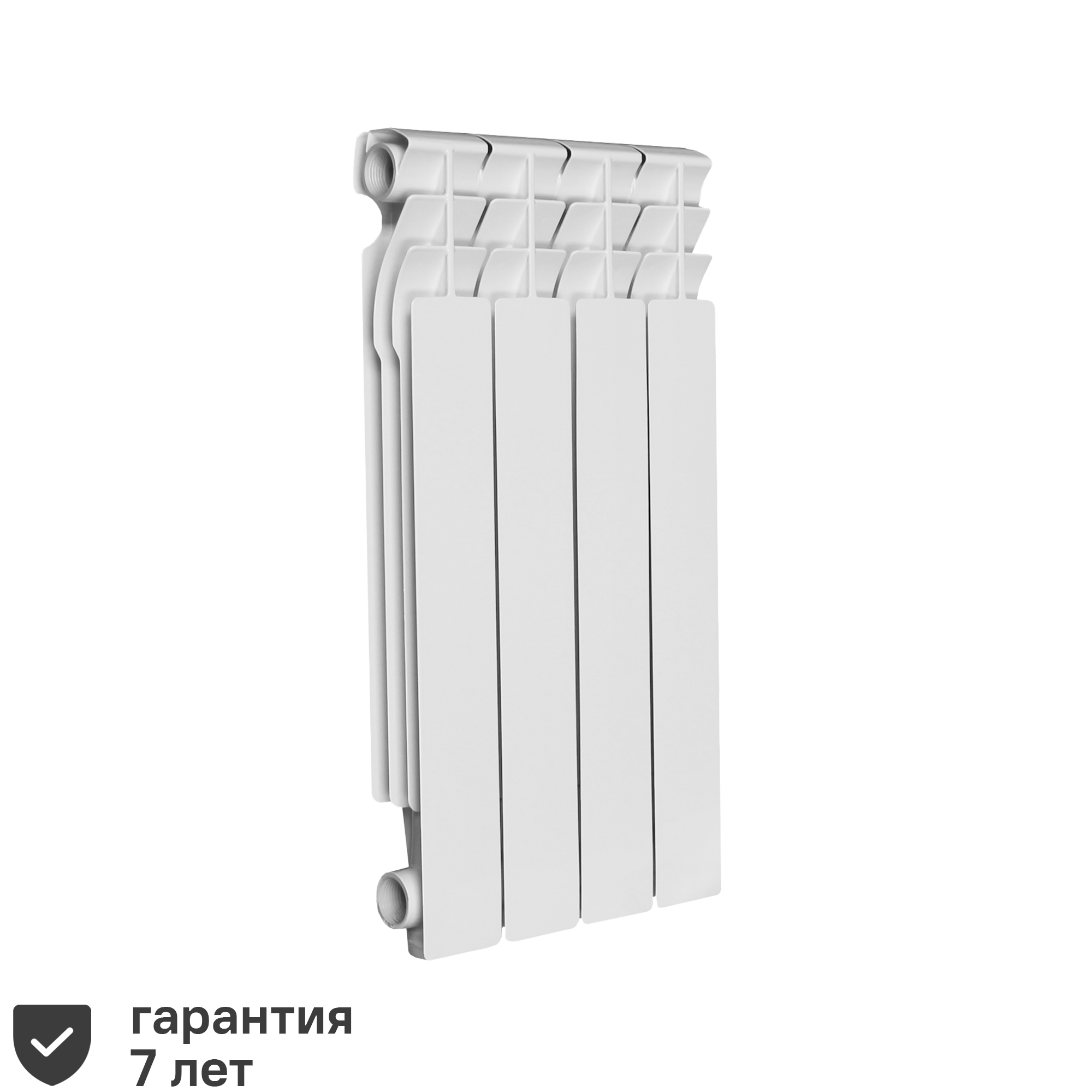 Изображение товара Радиатор секционный Oasis Aluminium 500/70 4 секции боковое подключение алюминий белый