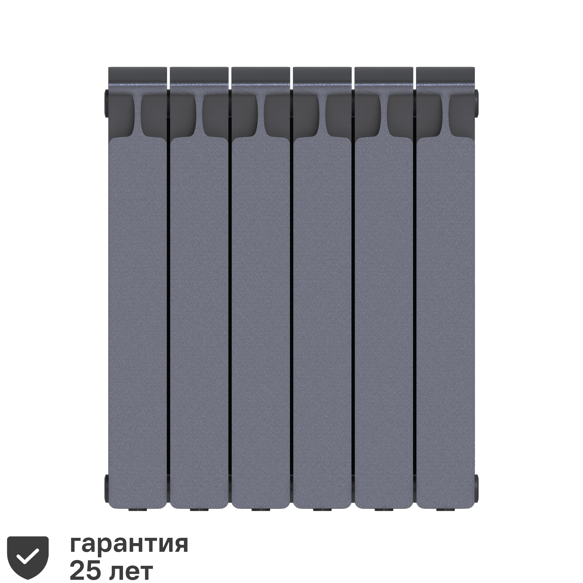 Изображение товара Радиатор секционный Rifar Monolit M50006RAL7012 500/100 6 секций боковое подключение биметалл серый