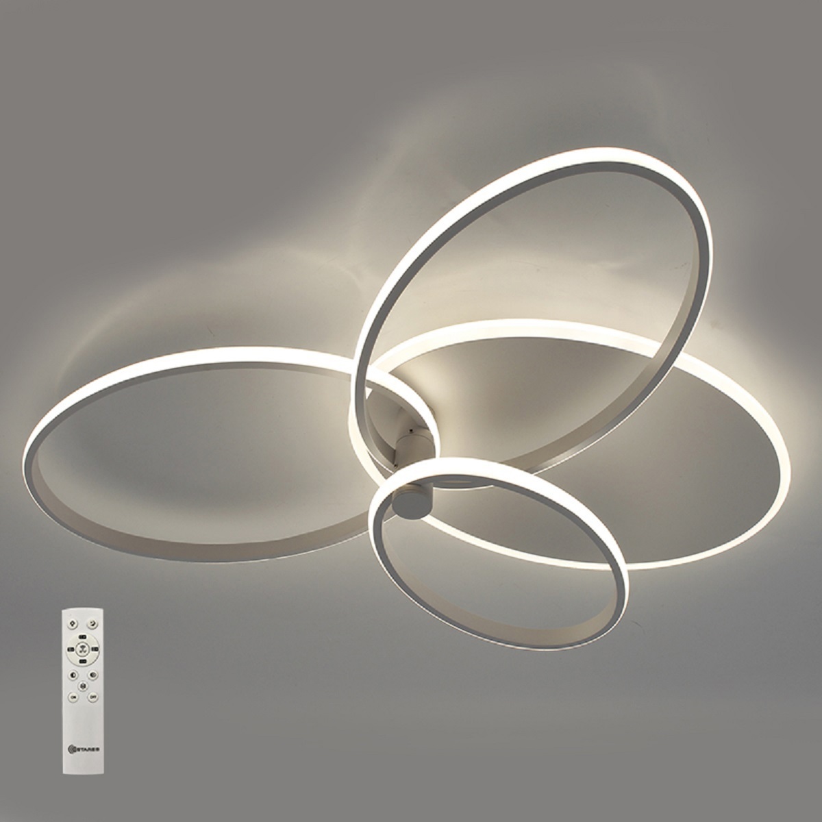 Изображение товара Люстра потолочная светодиодная Estares Ууо00004782 с пультом управления 20 м² регулируемый белый свет цвет белый