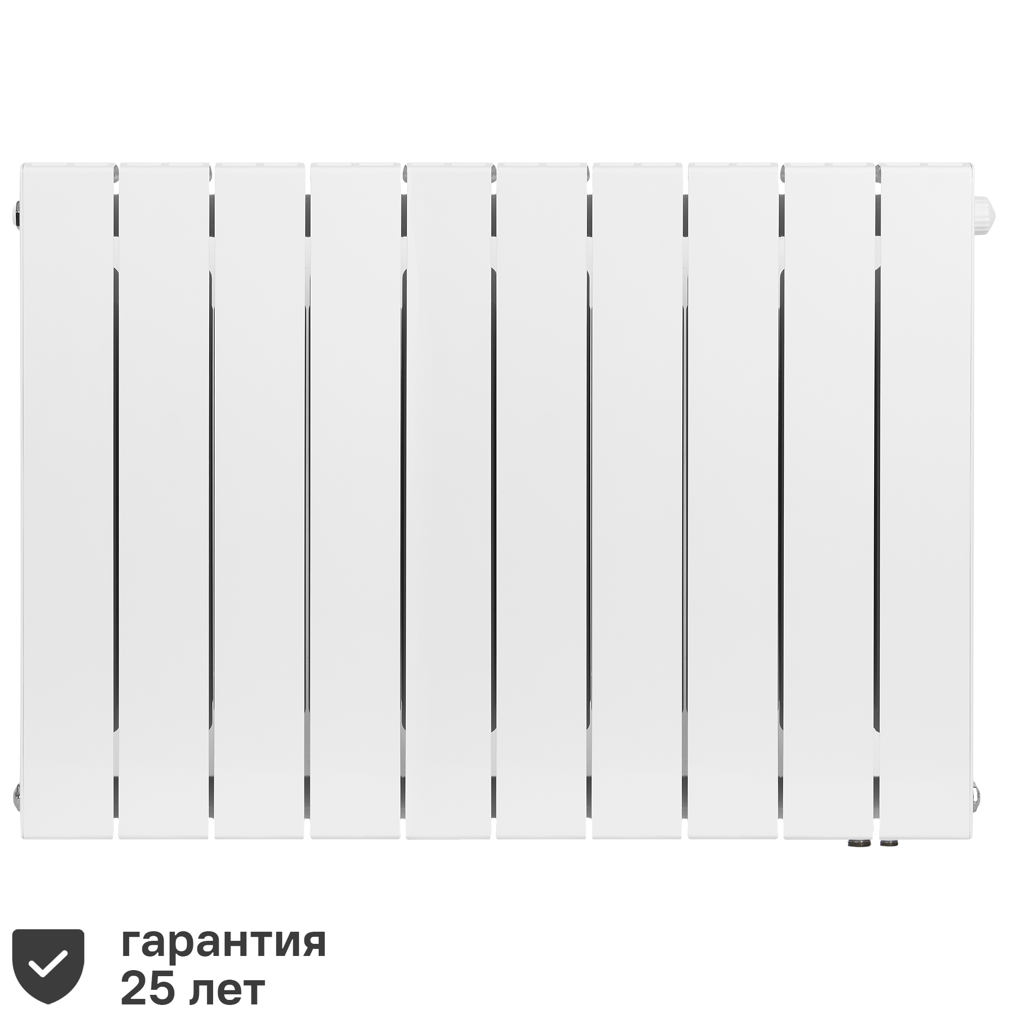 Изображение товара Радиатор секционный Rifar Supremo 500/90 биметалл 10 секций белый снизу справа подключение