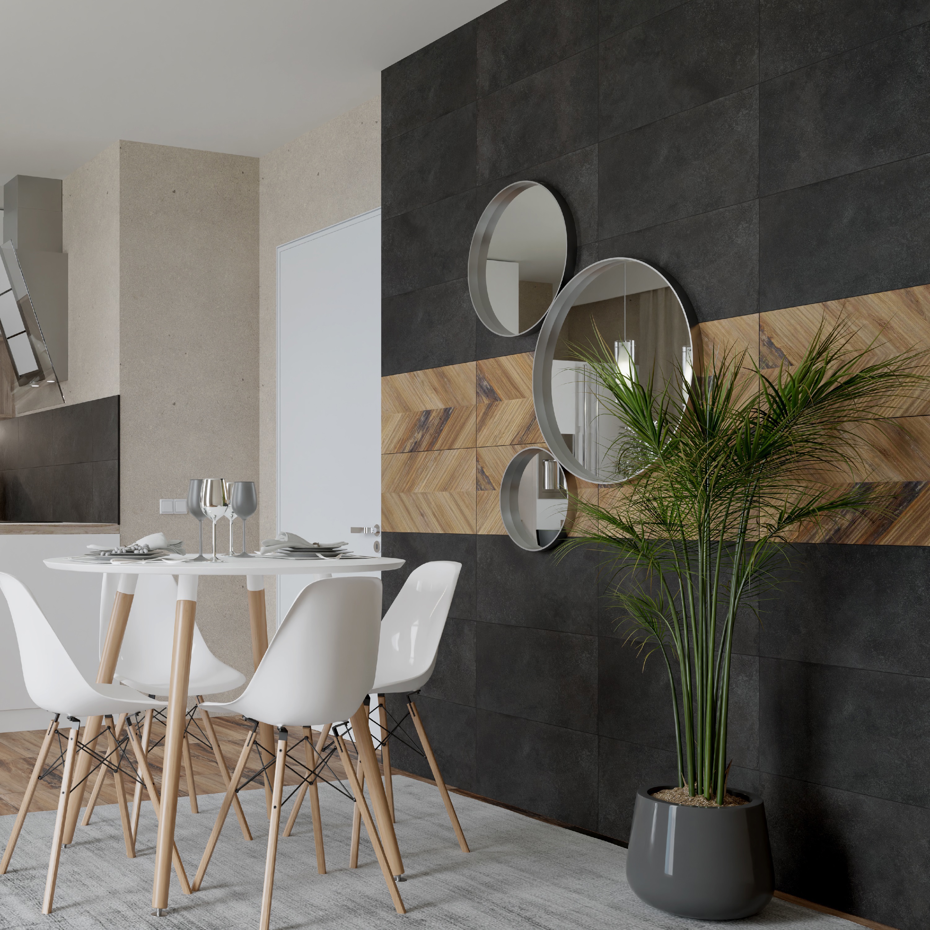 Изображение товара Настенная плитка Керамин Студио 60x30 см графит матовая для стен интерьера