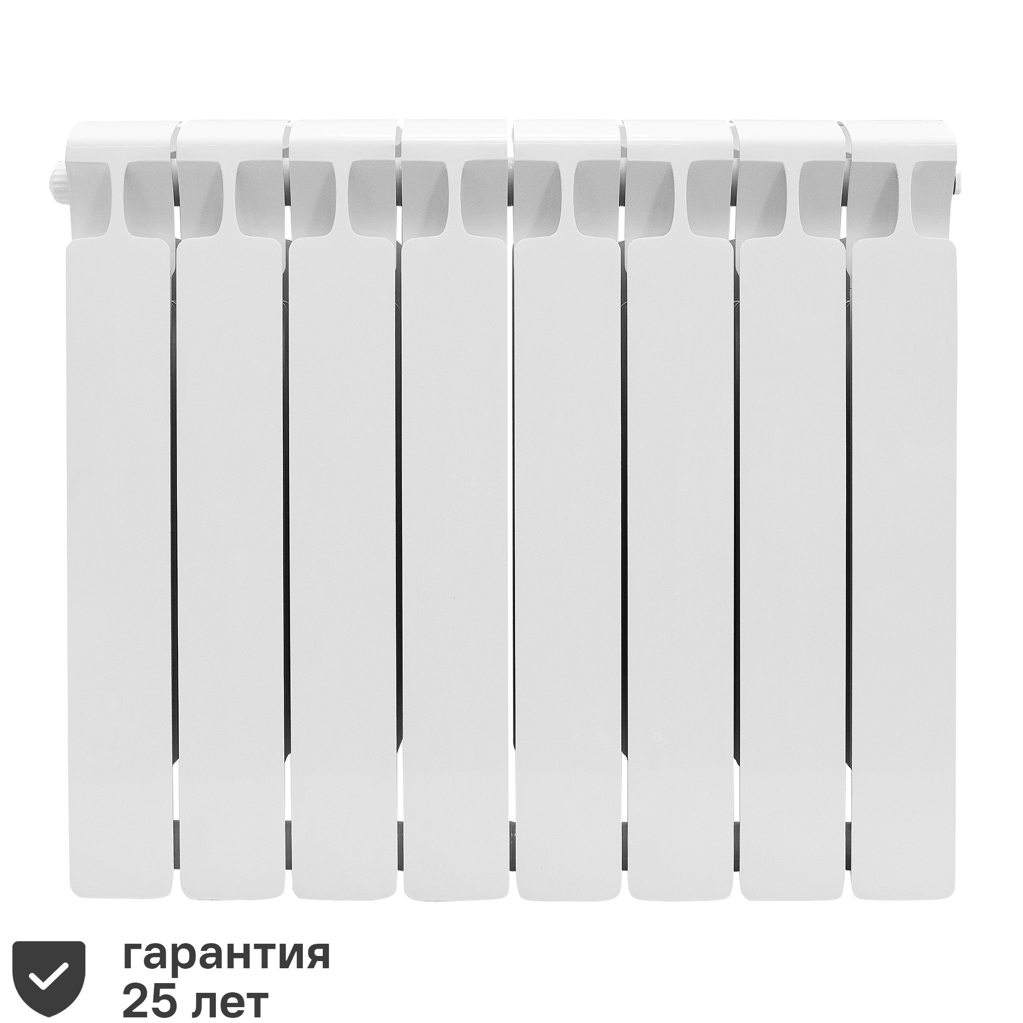 Изображение товара Радиатор секционный Rifar Monolit 500 биметалл 8 секций нижнее левое подключение белый