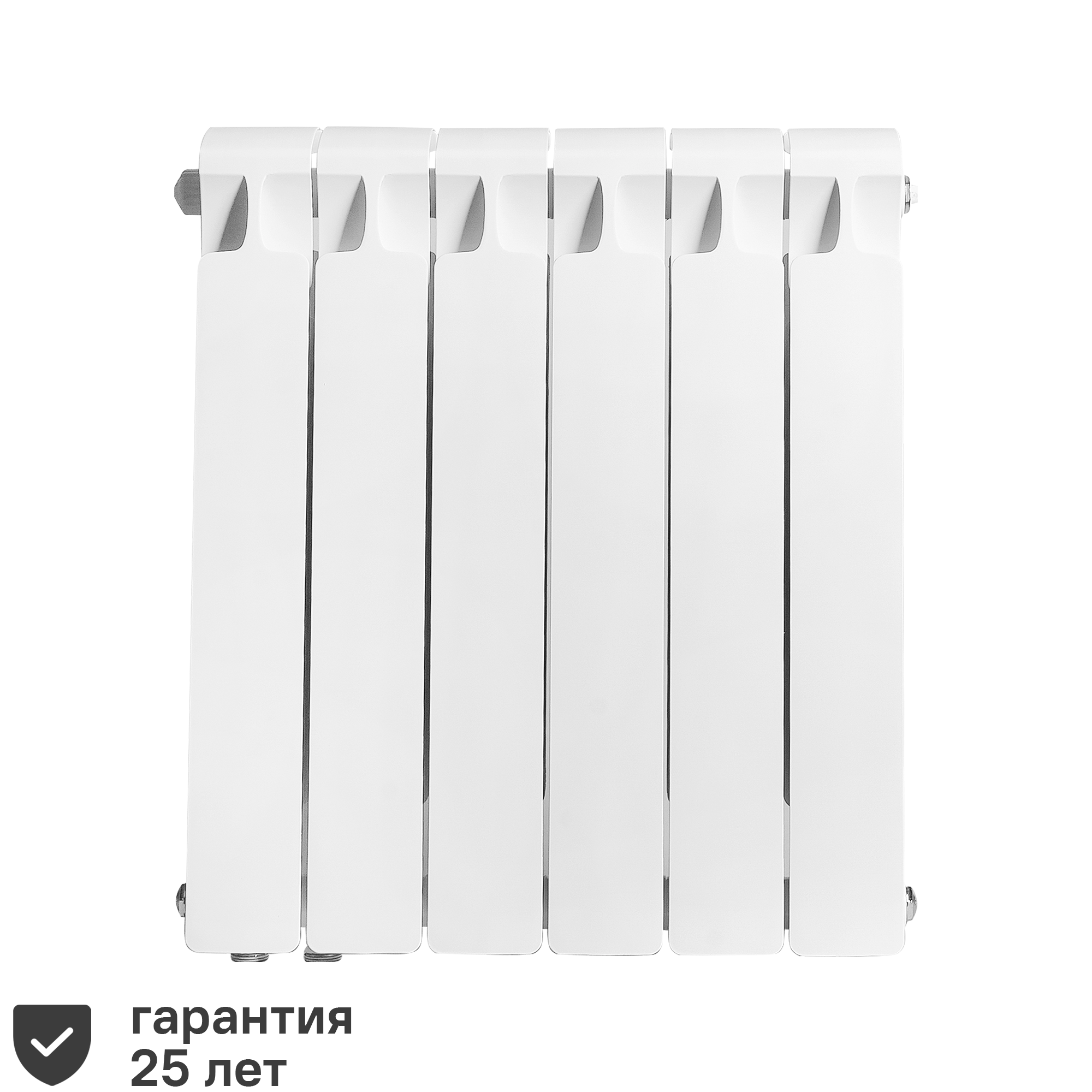 Изображение товара Радиатор секционный Rifar Monolit 500 биметалл 6 секций нижнее левое подключение белый