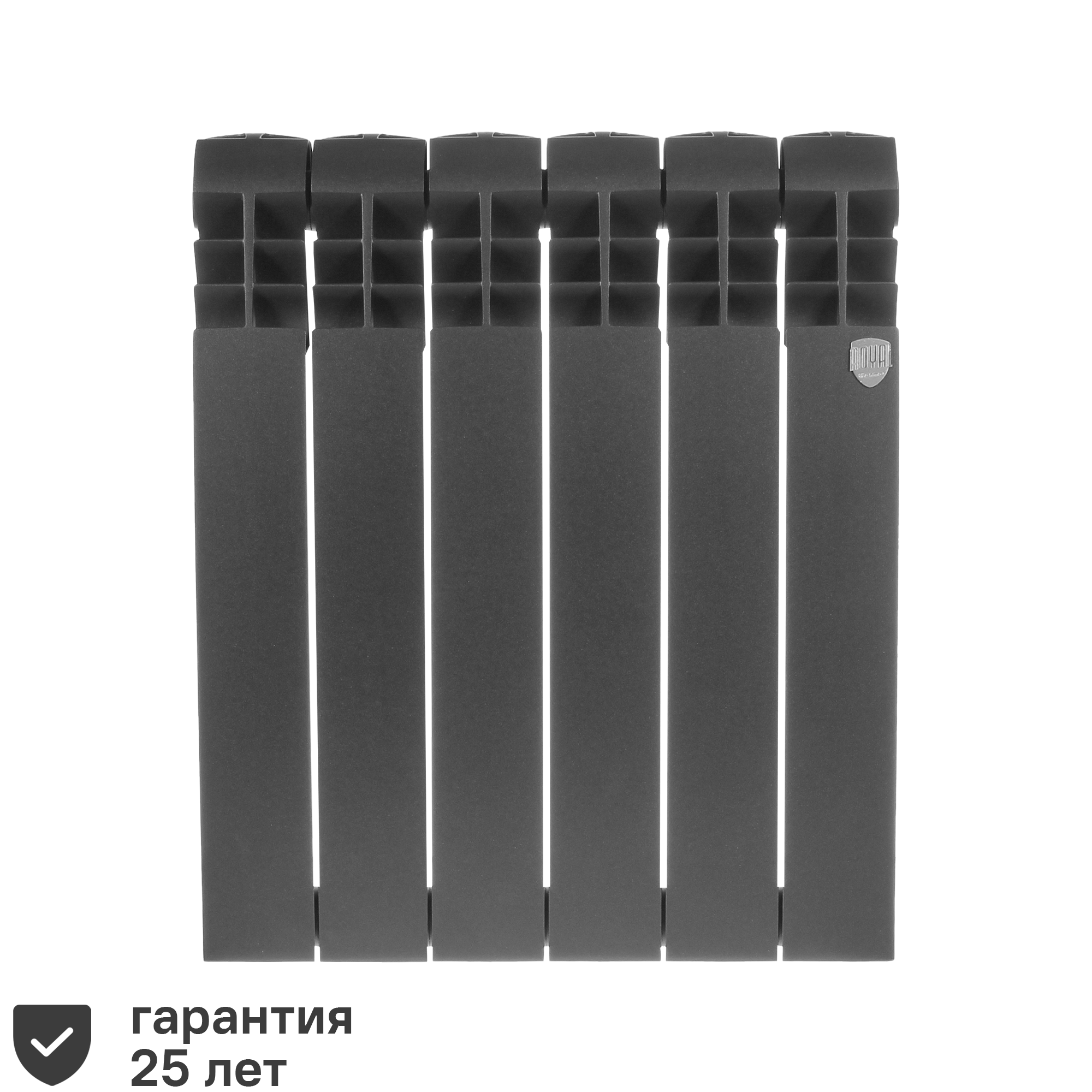 Изображение товара Радиатор секционный Royal Thermo Biliner 500/87 6 секций боковое подключение биметалл черный