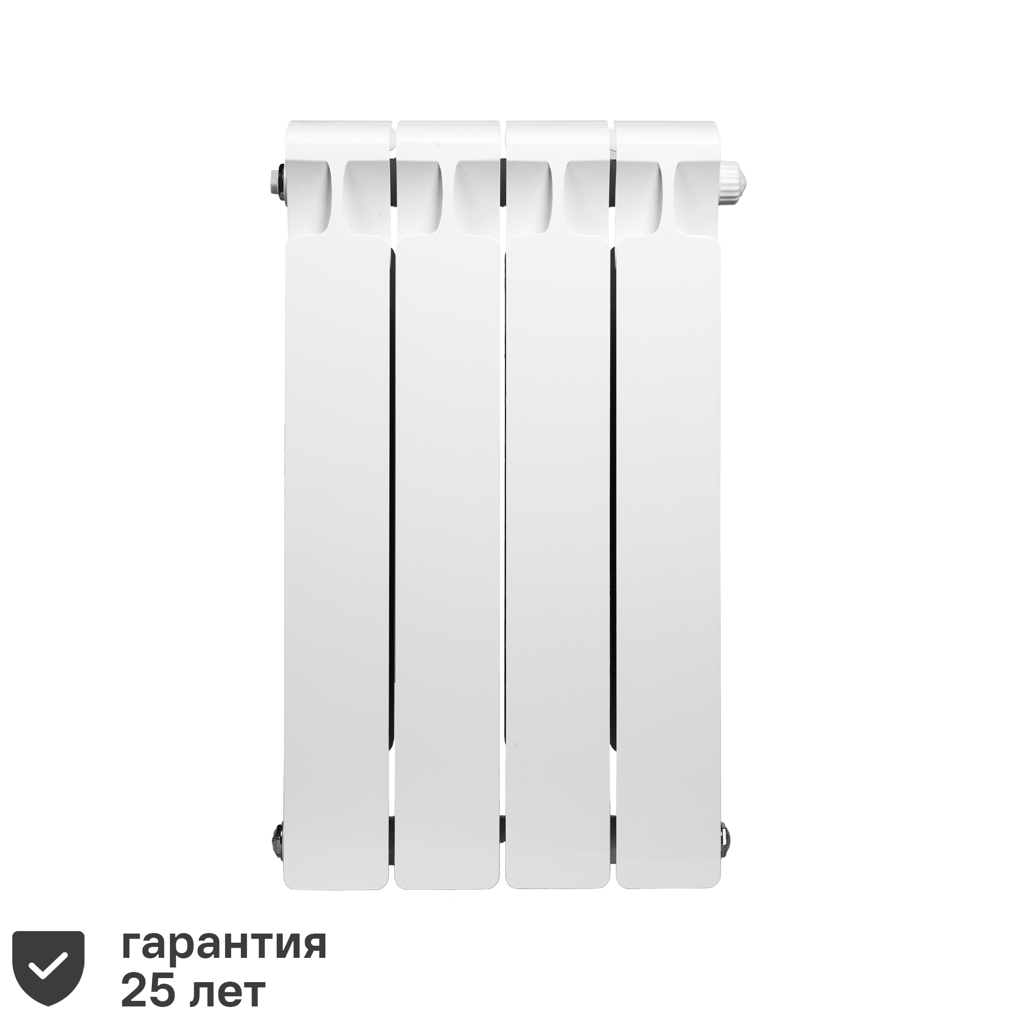 Изображение товара Радиатор секционный Rifar Monolit 500 биметалл 4 секции Нижнее правое подключение белый