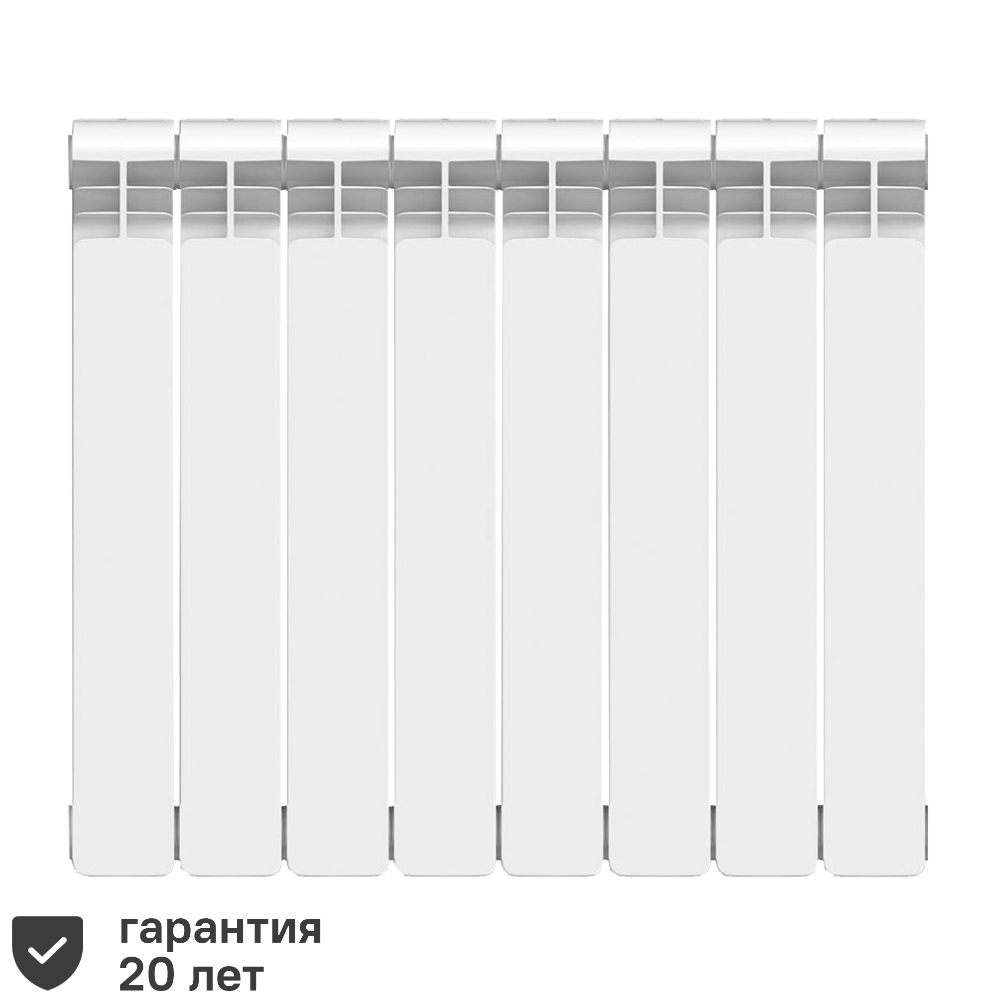 Изображение товара Радиатор секционный Equation Bimetal 500/100 8 секций боковое подключение биметалл белый
