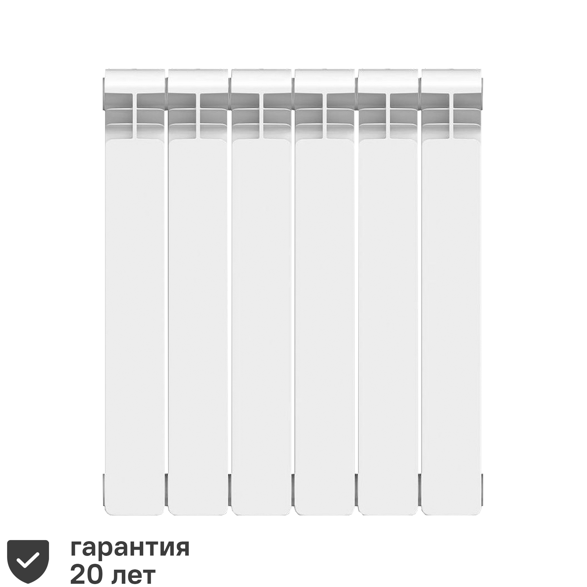 Изображение товара Радиатор секционный Equation Bimetal 500/100 6 секций боковое подключение биметалл белый
