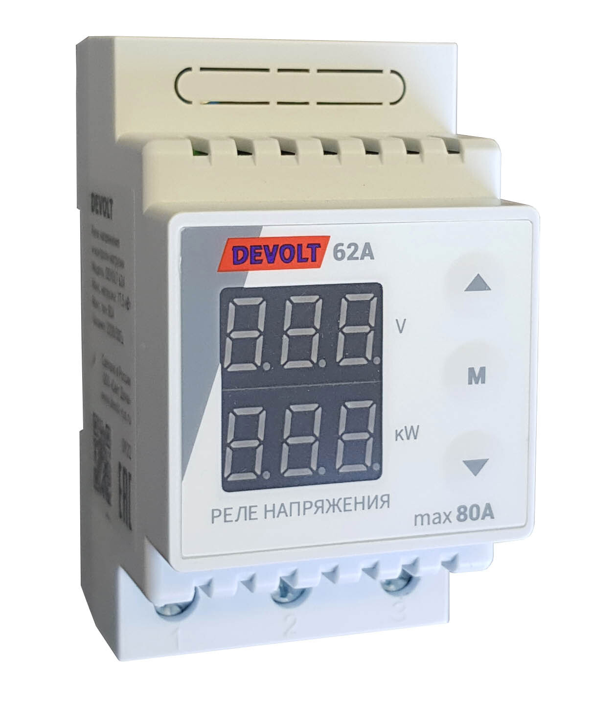 Реле напряжения и контроля мощности нагрузки Devolt 62А 80A ️ купить по ...