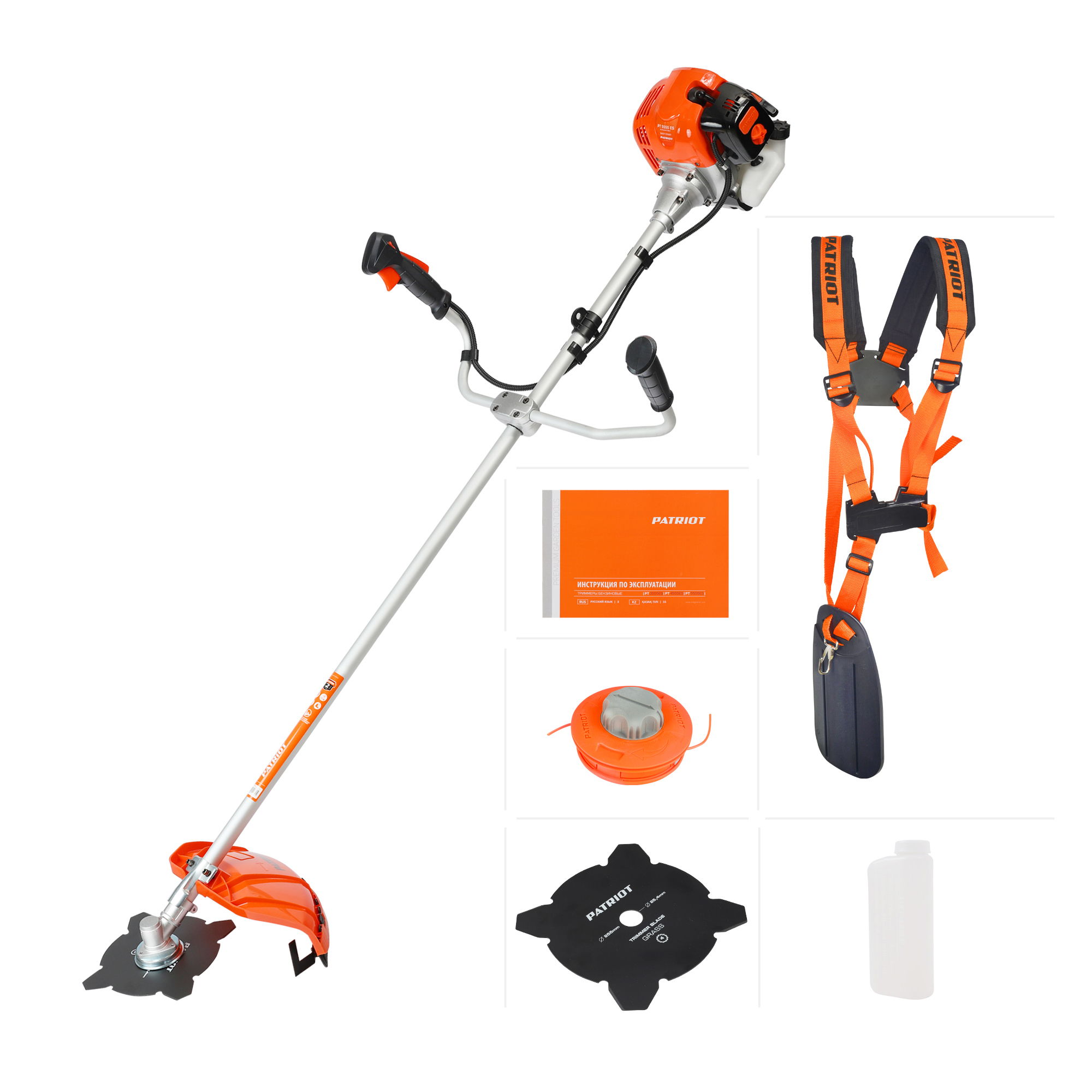 Изображение товара Бензиновый триммер Patriot PT 5555ES с ножом и антивибрацией, Россия