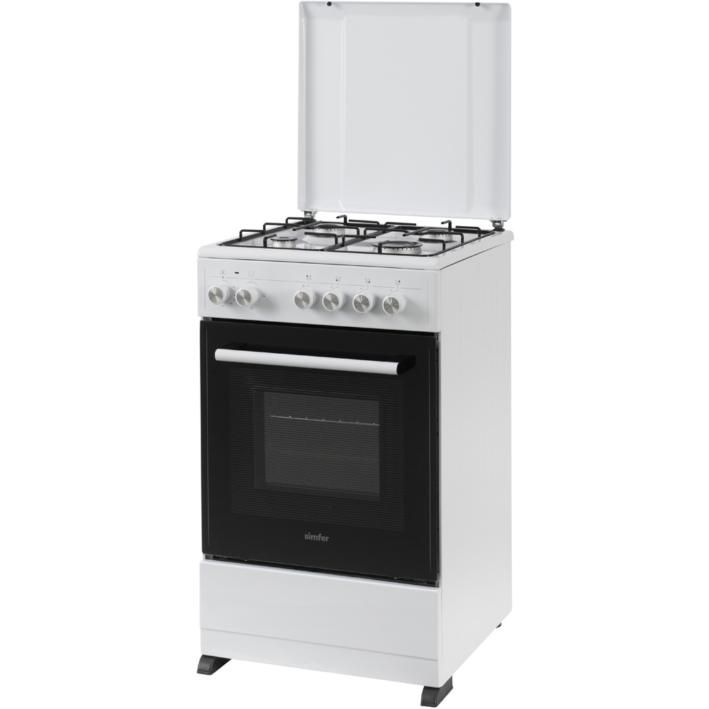 Изображение товара Комбинированная плита Simfer F50EW43017 50x86x50 см белая с духовкой и газовыми конфорками