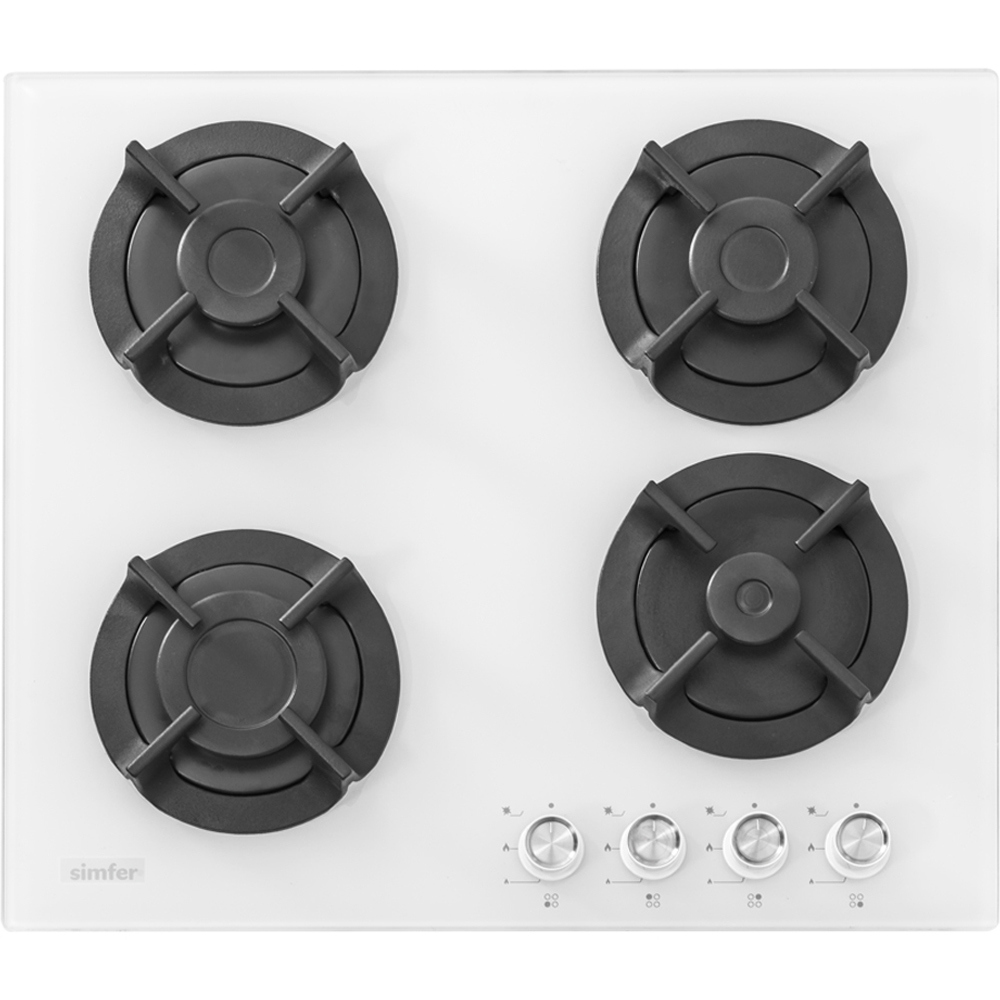 Изображение товара Газовая варочная панель Simfer H60N40W416 60 см 4 конфорки цвет белый
