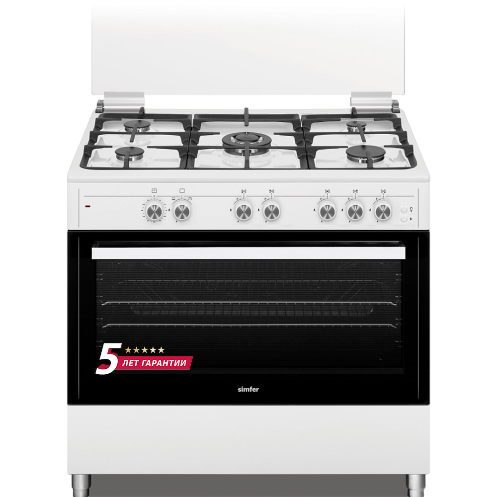Изображение товара Газовая плита Simfer F96GW52001 с духовкой 90x78.7x60 см белая электроподжиг