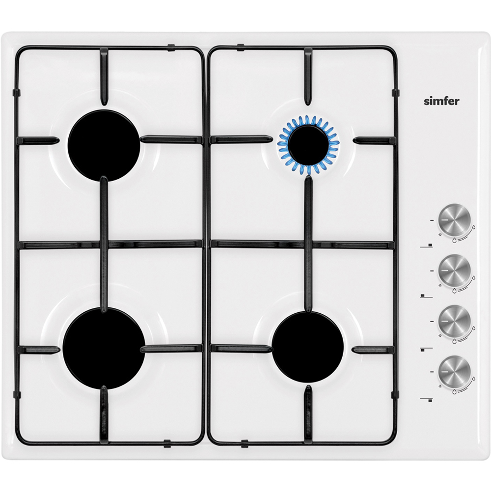 Изображение товара Газовая варочная панель Simfer H60Q40470 60 см 4 конфорки цвет белый