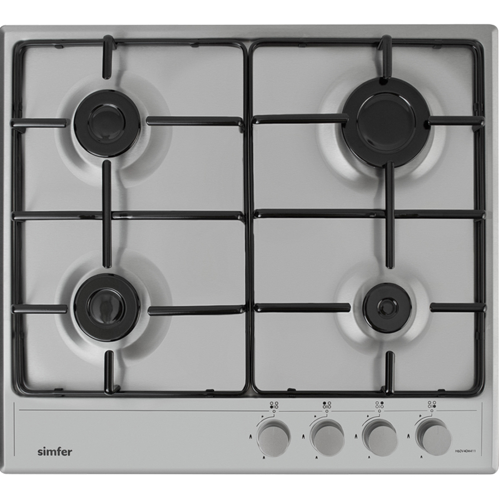 Изображение товара Газовая варочная панель Simfer H60V40M411 60 см 4 конфорки цвет серебряный