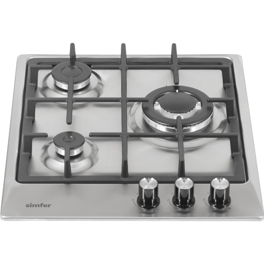Изображение товара Газовая варочная панель Simfer H45V35M516 45 см 3 конфорки серебристая