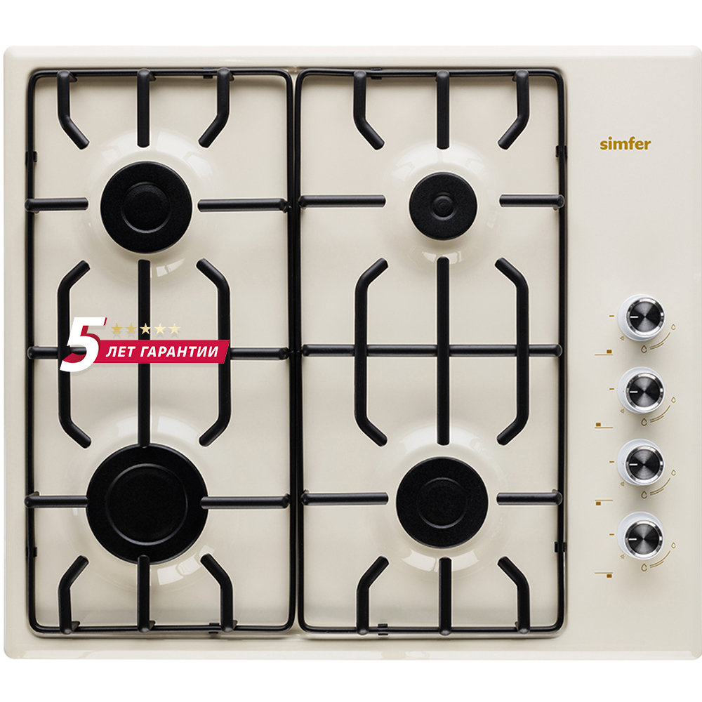 Изображение товара Газовая варочная панель Simfer H60Q40R471 60 см 4 конфорки бежевый