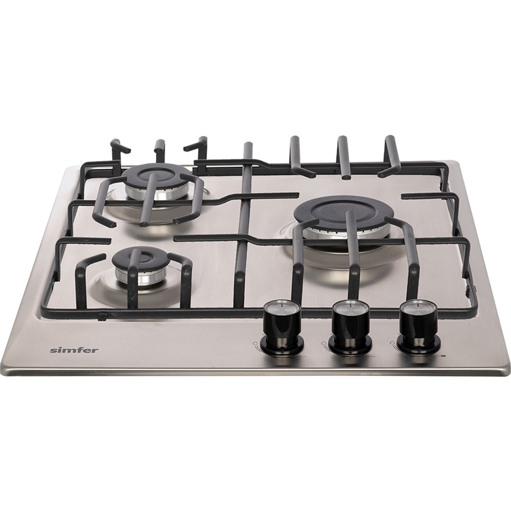Изображение товара Газовая варочная панель Simfer H45V30M471 45 см 3 конфорки цвет серебристый