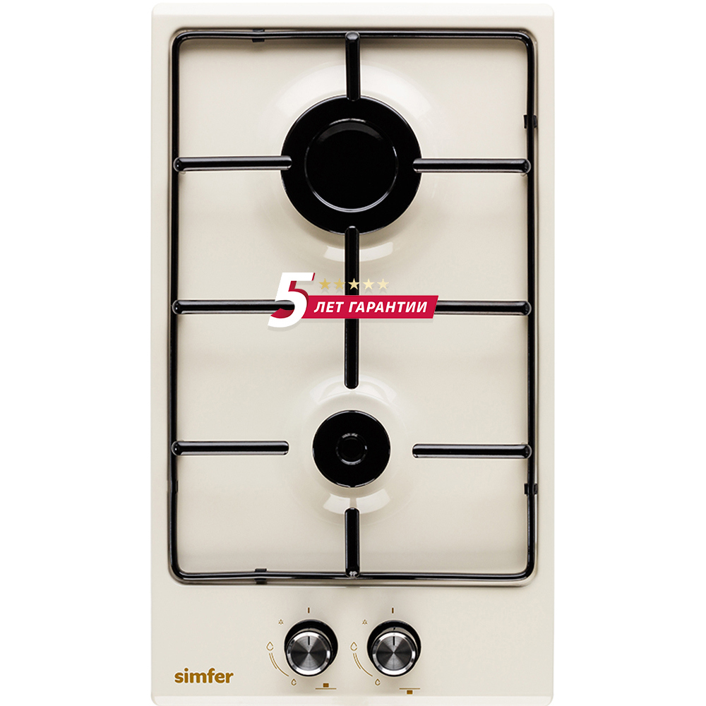 Изображение товара Газовая варочная панель Simfer H30V20R420 30 см 2 конфорки бежевый