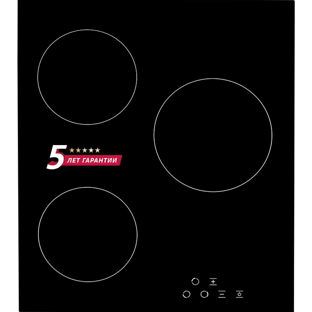 Изображение товара Электрическая варочная панель Simfer H45D13B000 45 см 3 конфорки черный дизайн