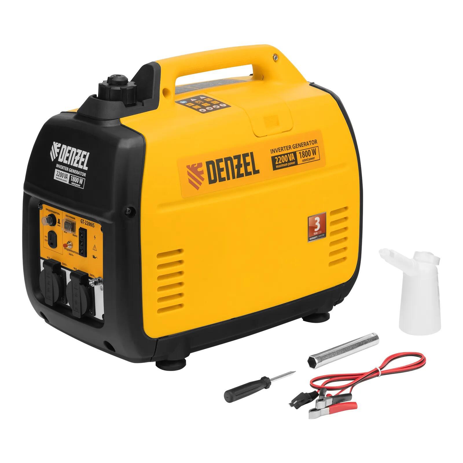 Изображение товара Бензиновый генератор Denzel GT-2200iS 2.2 кВт с инвертором и ручным запуском