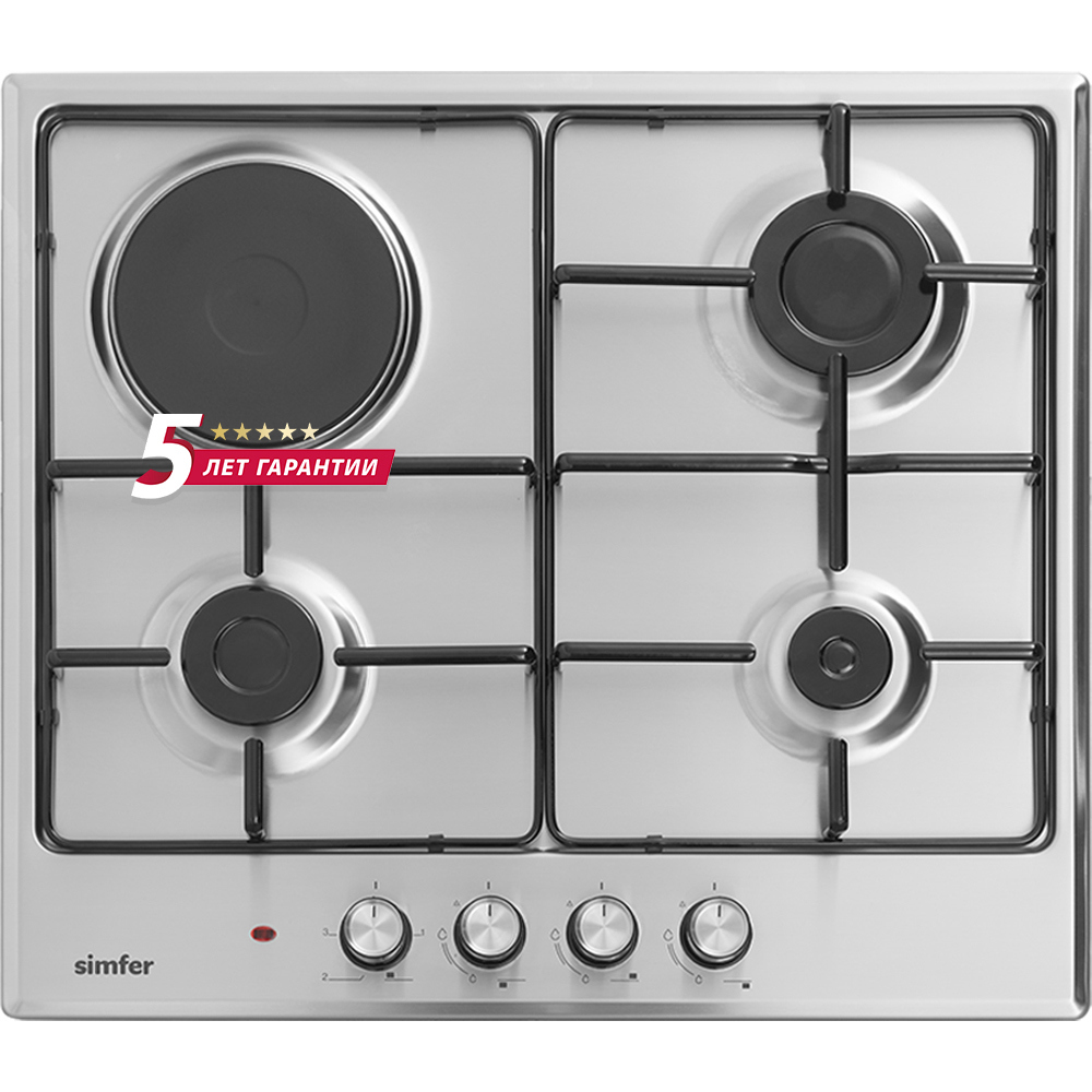 Изображение товара Комбинированная варочная панель Simfer H60V31M416 4 конфорки нержавеющая сталь