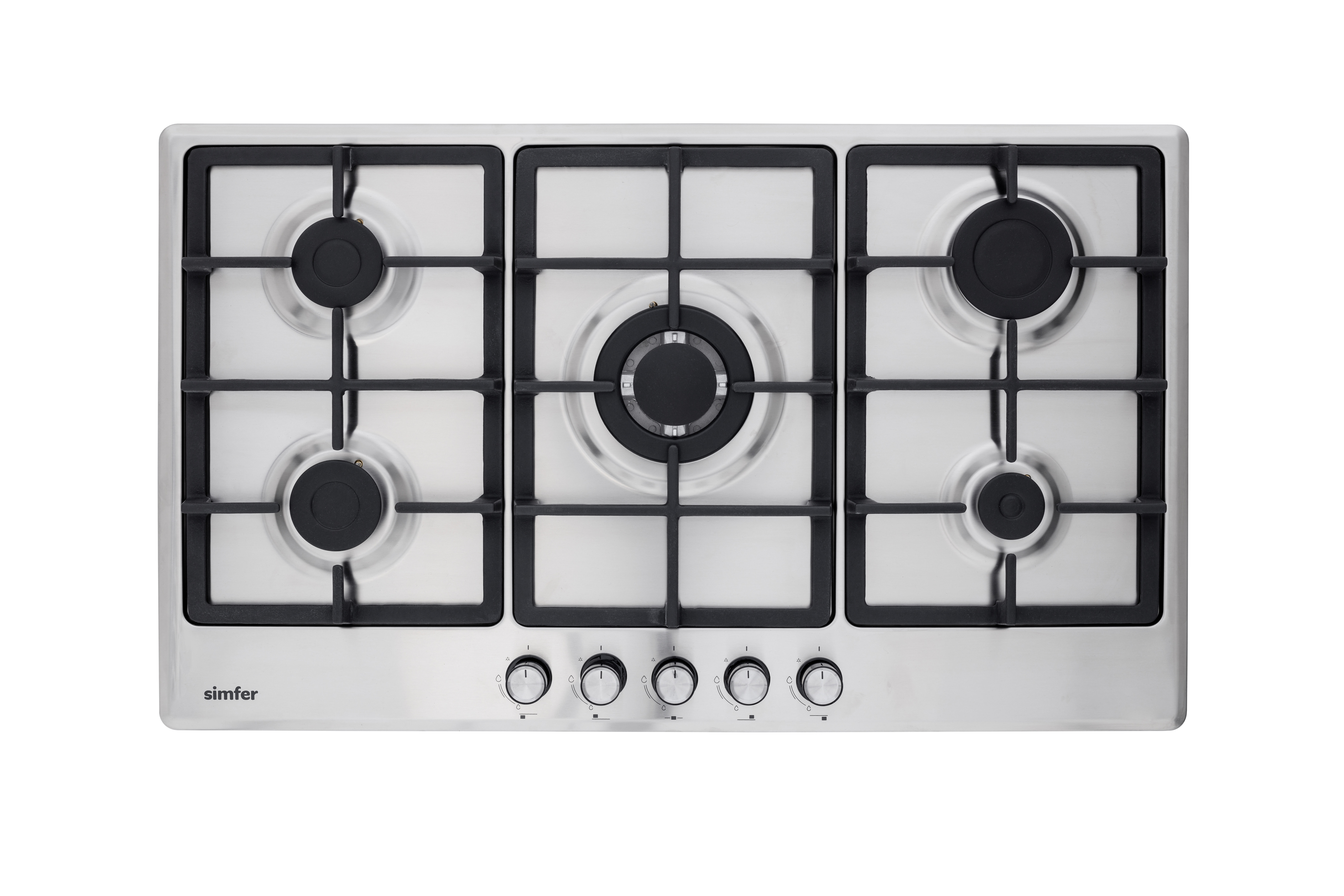 Изображение товара Газовая варочная панель Simfer H90W51M572 90 см 5 конфорок цвет серебристый