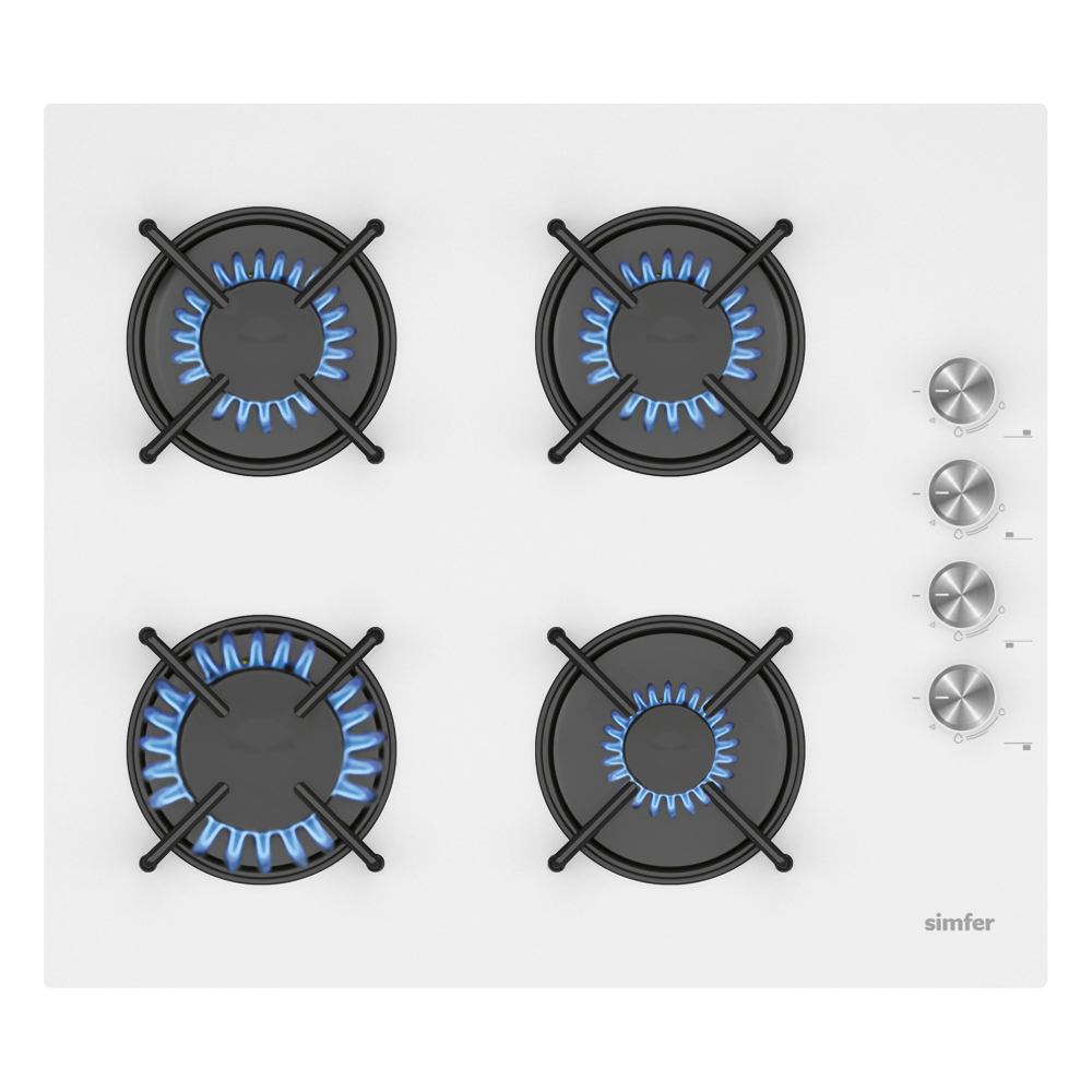 Изображение товара Газовая варочная панель Simfer H60K40C111 60 см 4 конфорки цвет белый