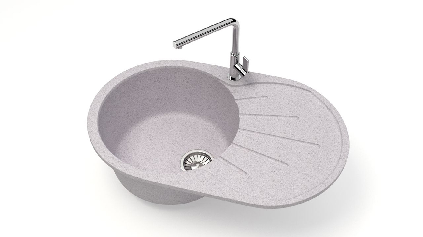 Изображение товара Врезная мойка Glanz J110G036-K 45x73x21.50 см кварц цвет светло-серый Изображение товара Врезная мойка Glanz J110G036-K 45x73x21.50 см кварц цвет светло-серый