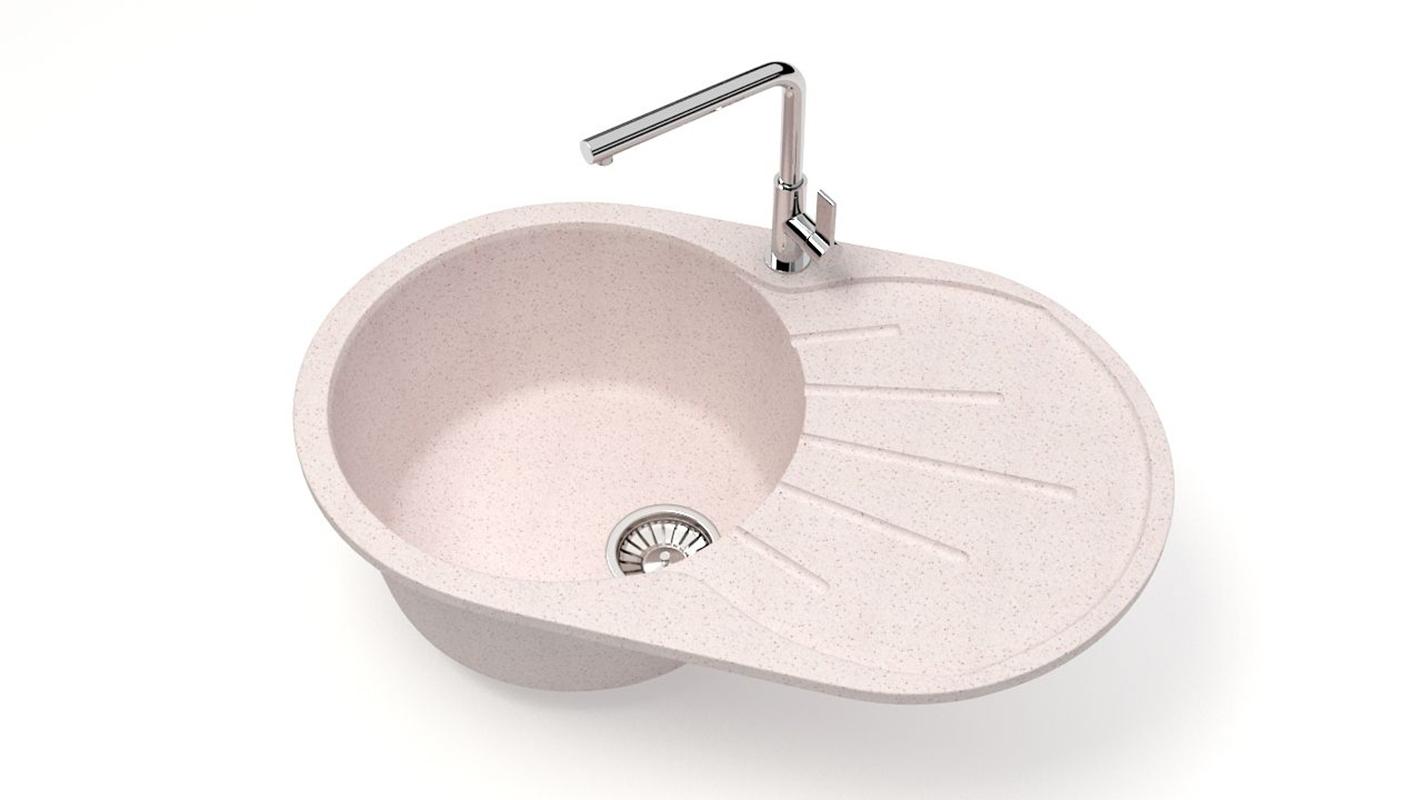 Изображение товара Врезная мойка Glanz J110G033-K 45x73x21.50 см кварц цвет бежевый Изображение товара Врезная мойка Glanz J110G033-K 45x73x21.50 см кварц цвет бежевый