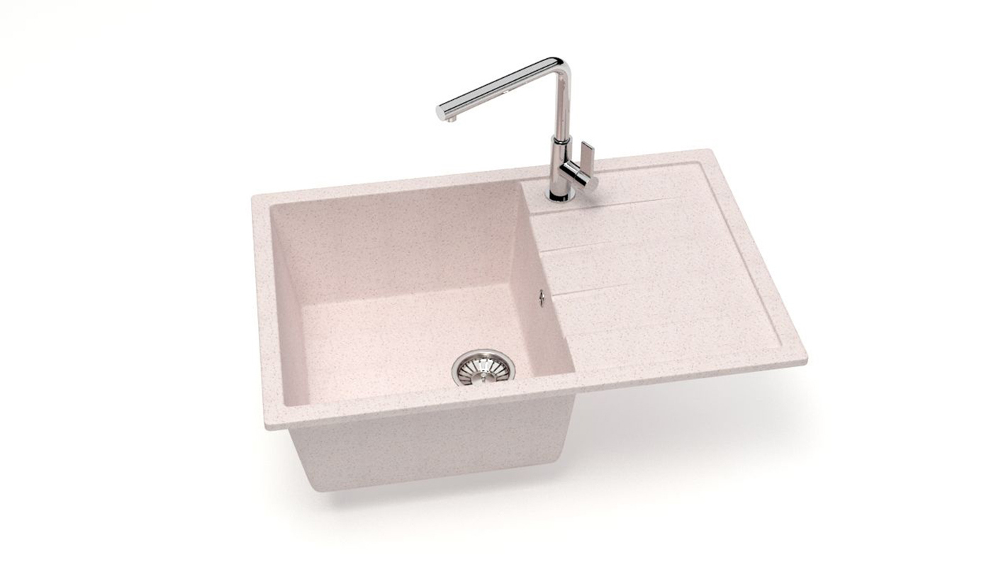 Изображение товара Врезная мойка Glanz J161G033-K 50.50x75x21.80 см кварц цвет бежевый