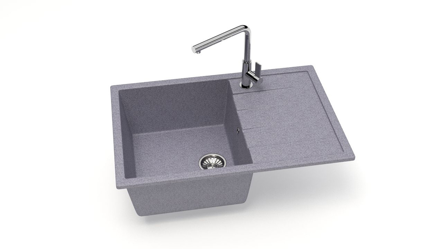 Изображение товара Мойка для кухни GLANZ J161G035-K кварцевая темно-серая 75x50,5x21,8 см