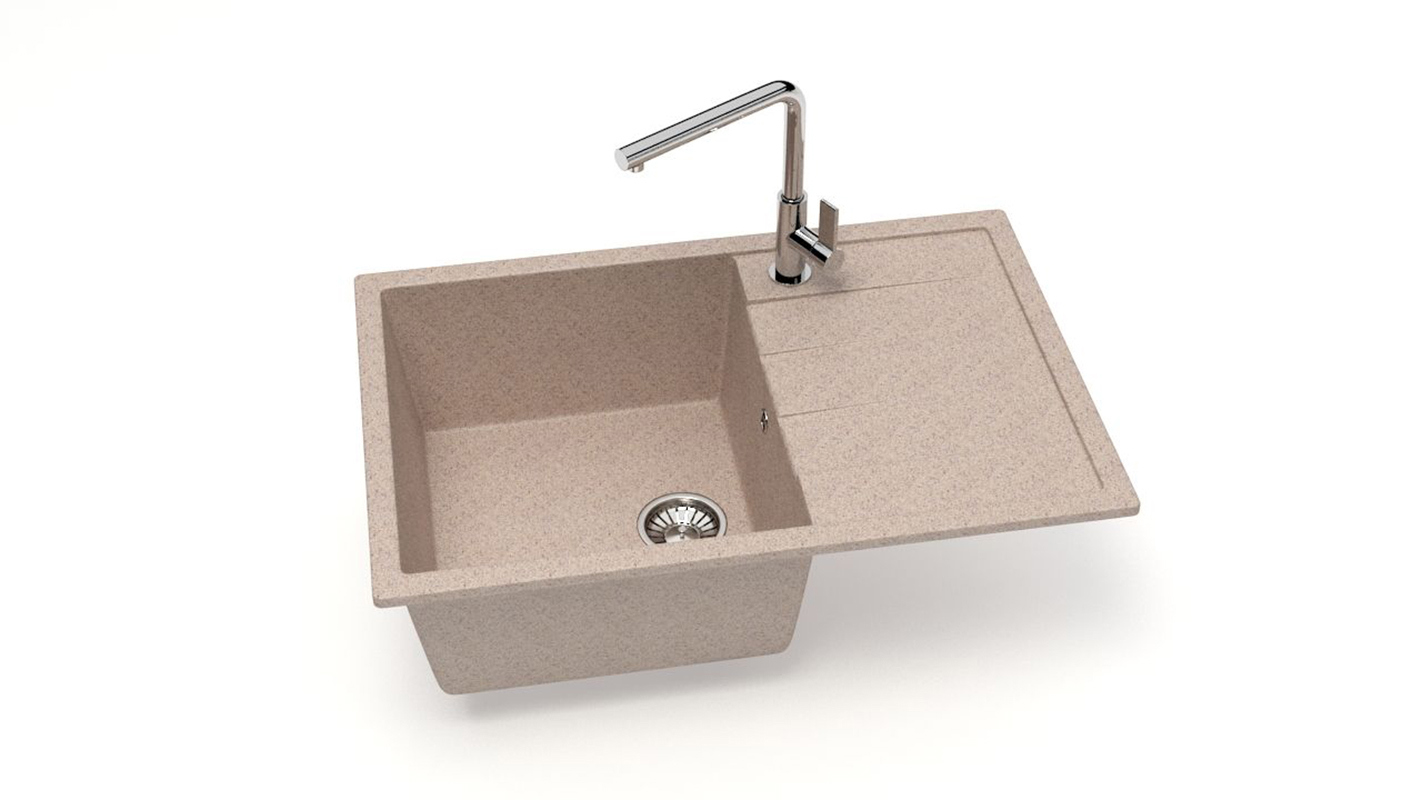 Изображение товара Врезная мойка Glanz J161G034-K 50.50x75x21.80 см кварц цвет песочный Изображение товара Врезная мойка Glanz J161G034-K 50.50x75x21.80 см кварц цвет песочный