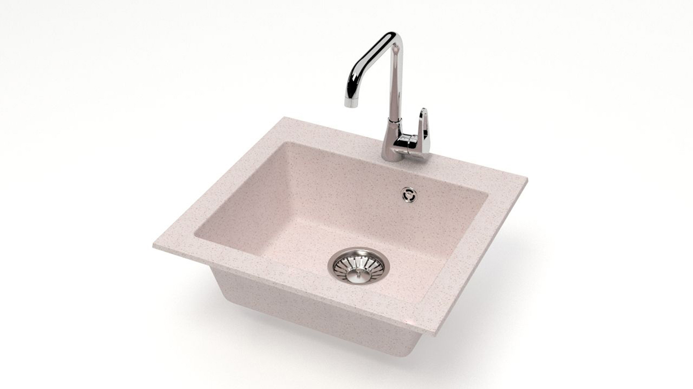 Изображение товара Врезная мойка Glanz J035G033-K 44x48x16 см кварц цвет бежевый