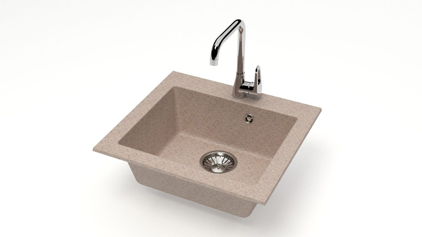 Изображение товара Врезная мойка Glanz J035G034-K 44x48x16 см кварц цвет песочный Изображение товара Врезная мойка Glanz J035G034-K 44x48x16 см кварц цвет песочный