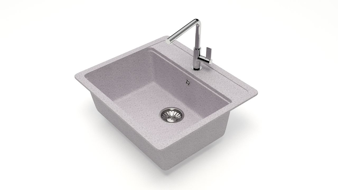 Изображение товара Мойка для кухни GLANZ J009G036-K 57x50.5 см кварц светло-серый