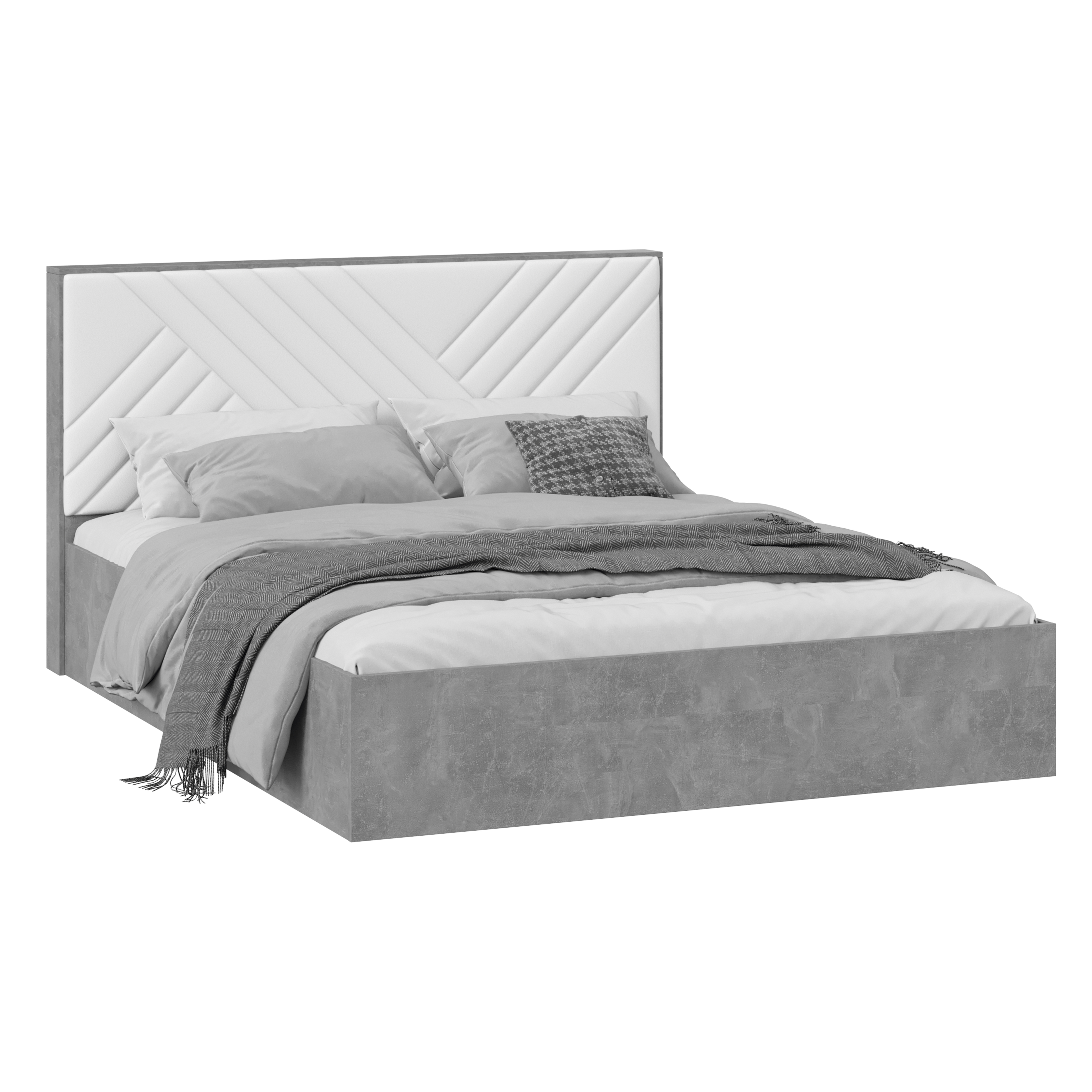 Изображение товара Кровать Трия Хилтон ПМ 160x200 см ЛДСП цвет ателье светлый/белый