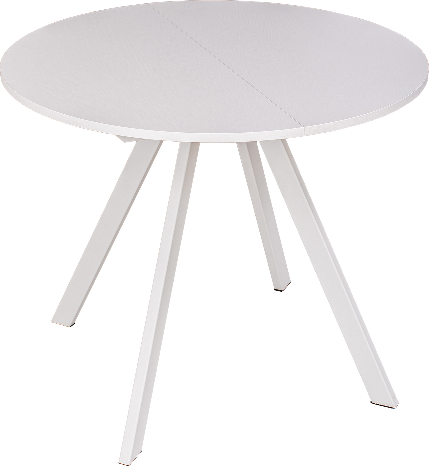 Изображение товара Кухонный стол круглый Домотека Вита 90-127x75x90 см ЛДСП цвет белый